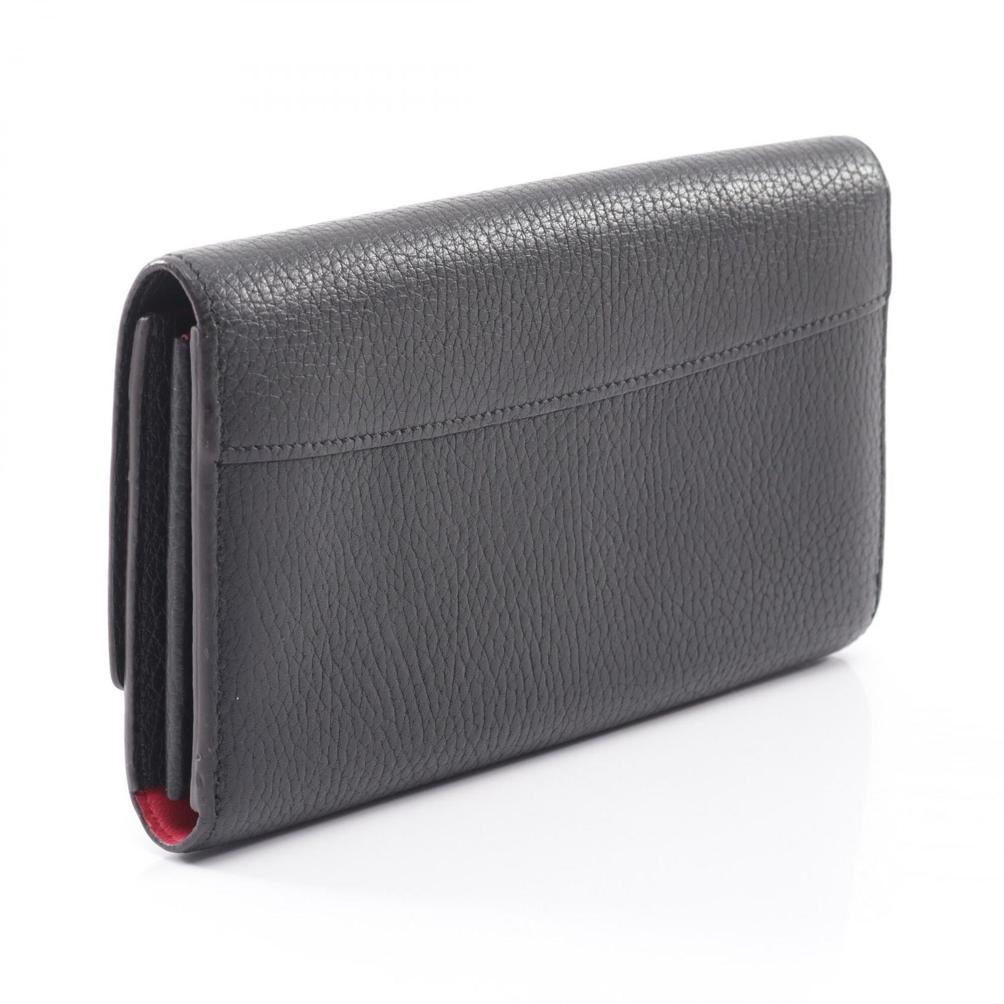 Louis Vuitton Taurillon Black Leather Long Wallet (Bi-Fold) (Pre-Owned)