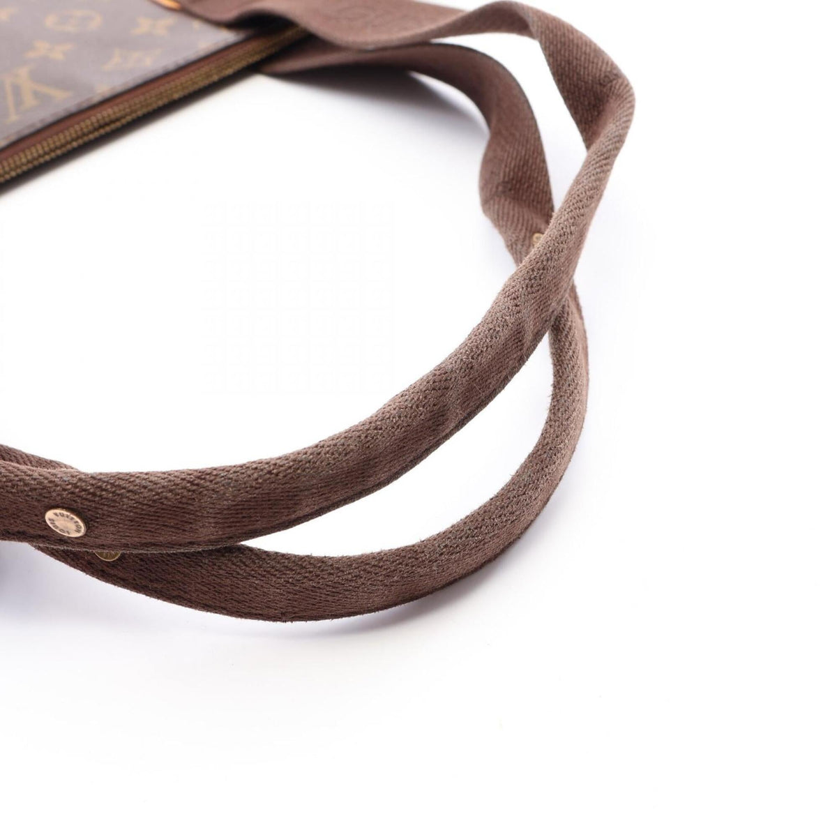 Louis Vuitton Monogram Brown Coated Canvas Leather Handbag Tote Bag (Pre-Owned)