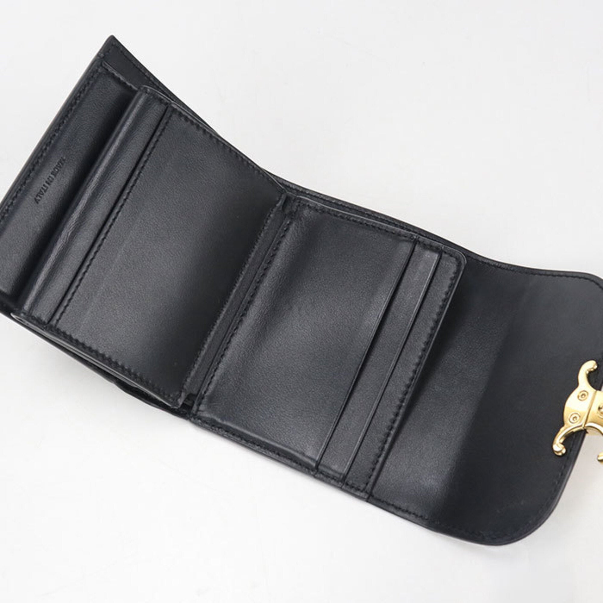 Celine Black Leather Wallet (Tri-Fold) (Pre-Owned)