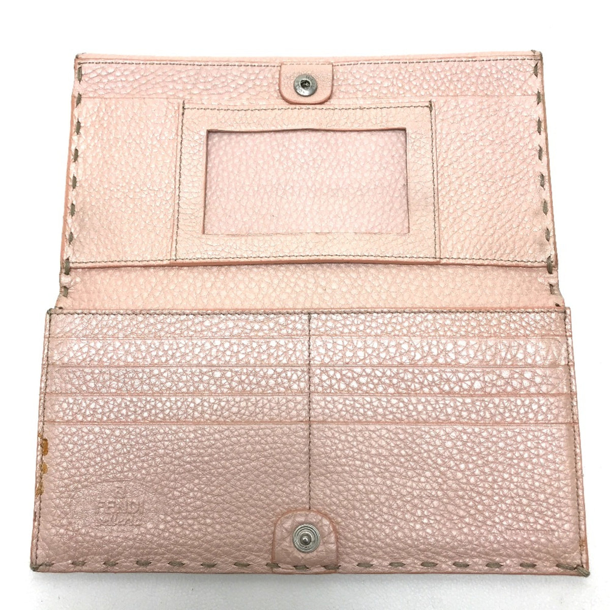 Fendi Pink Leather Long Wallet (Bi-Fold) (Pre-Owned)