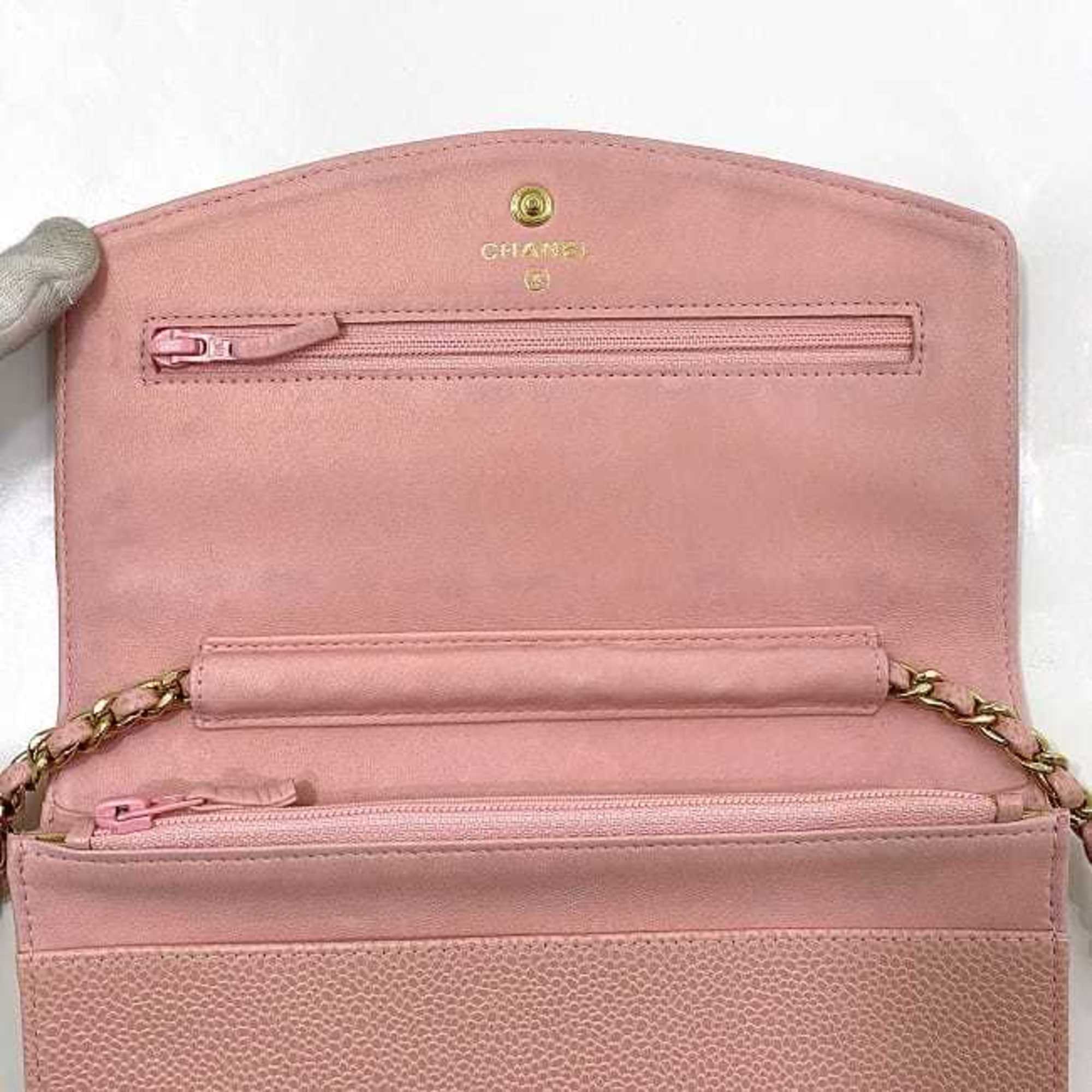Chanel Pink Caviar Leather Shoulder Bag (Pre-Owned)