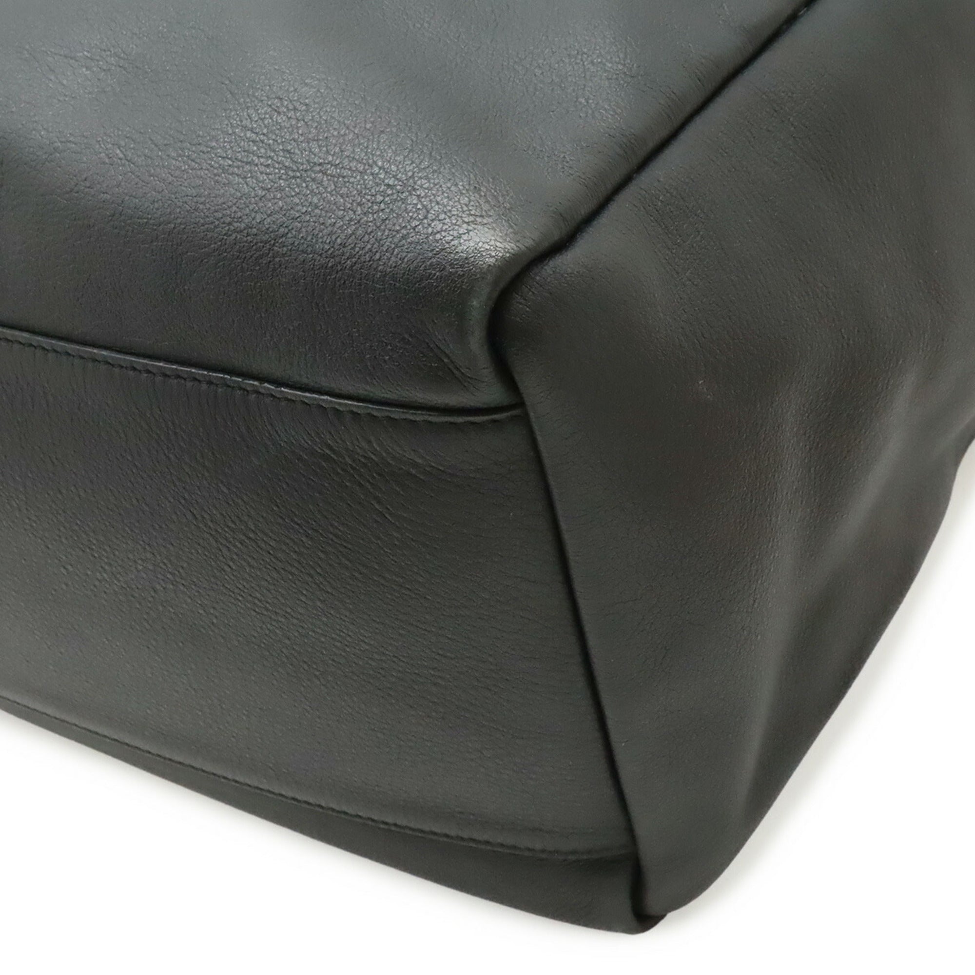 Balenciaga Black Leather Shoulder Bag Tote Bag (Pre-Owned)