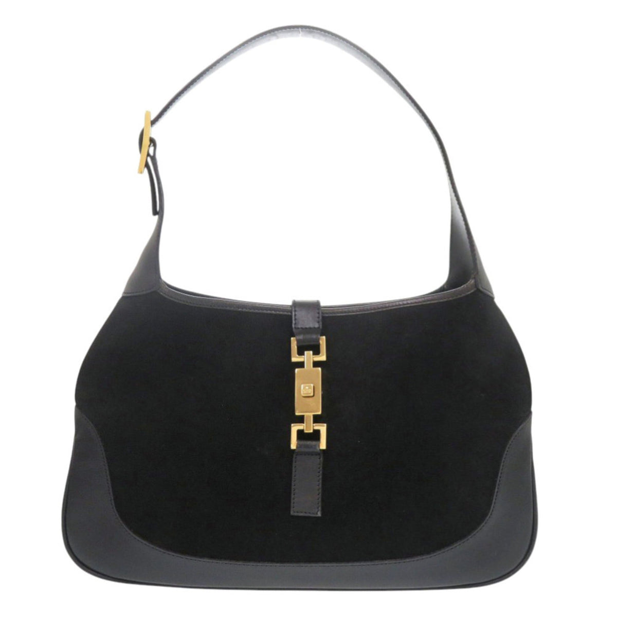 Gucci Black Suede Leather Handbag Shoulder Bag (Pre-Owned)