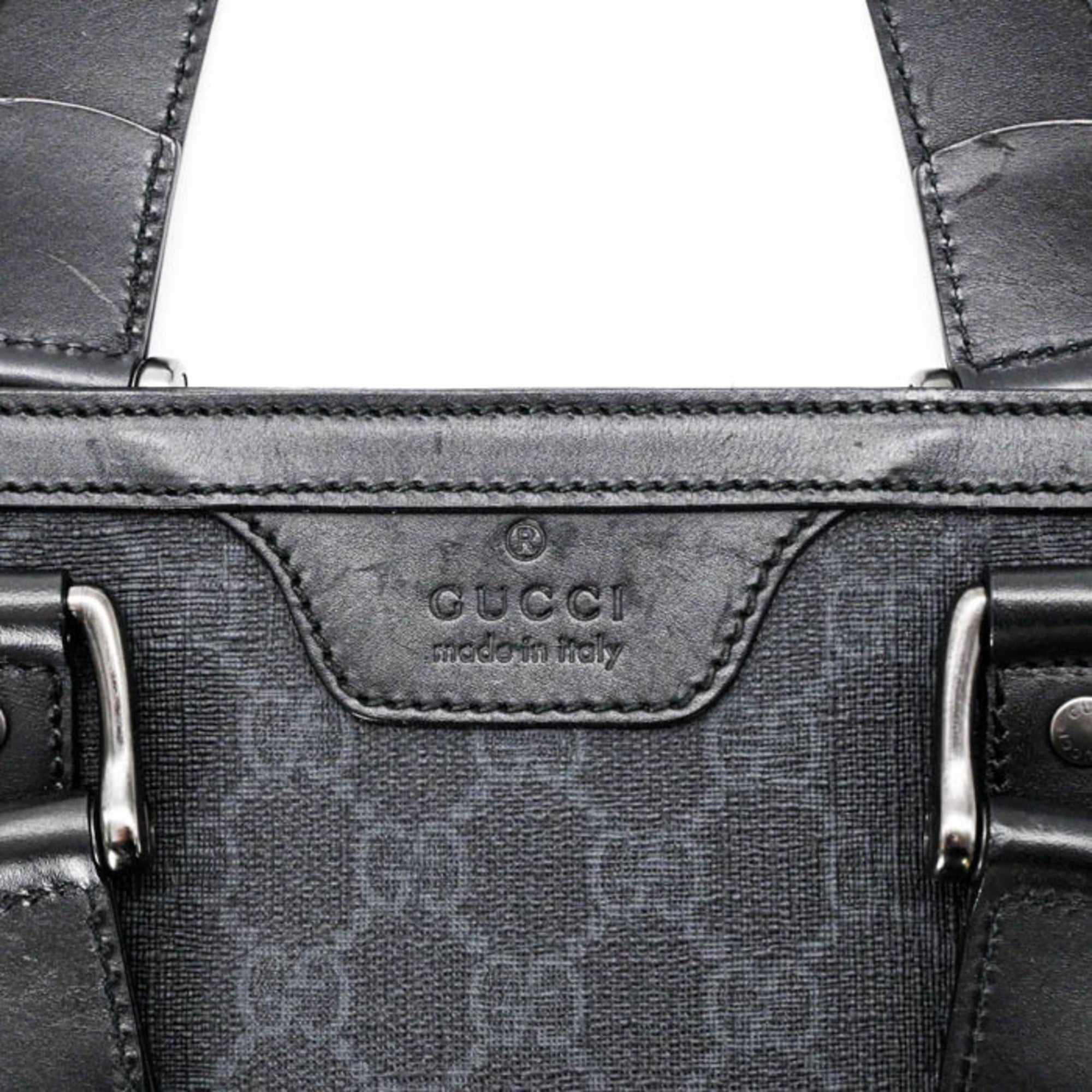 Gucci Gg Plus Black Gg Supreme Leather Tote Bag (Pre-Owned)
