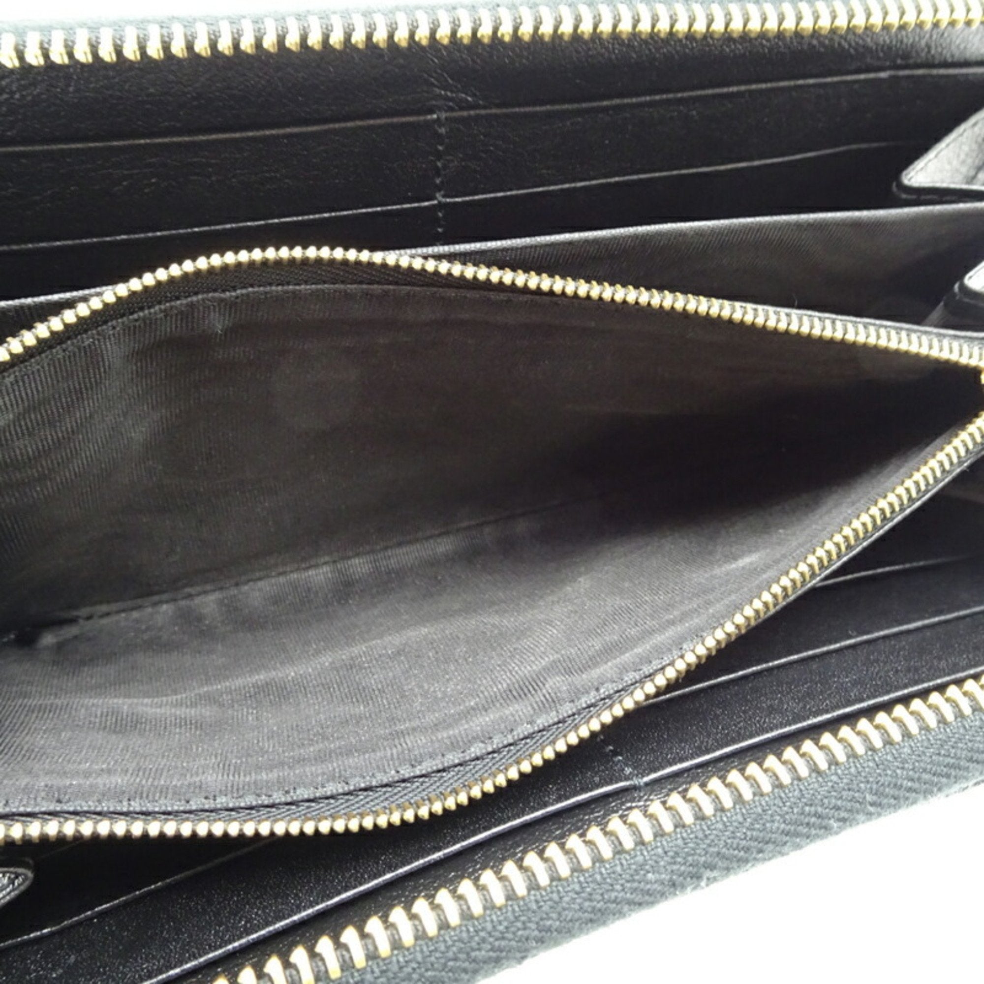 Gucci Black Leather Long Wallet (Bi-Fold) (Pre-Owned)