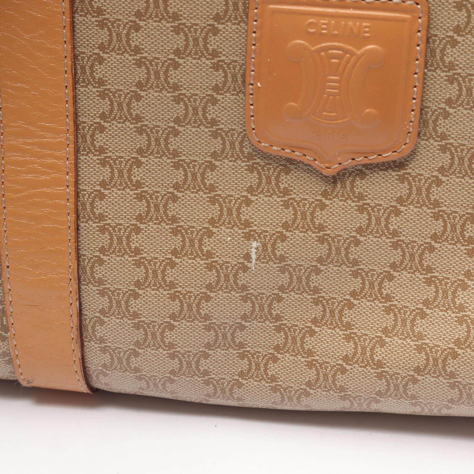 Celine Macadam Beige Brown Coated Canvas Handbag Tote Bag (Pre-Owned)