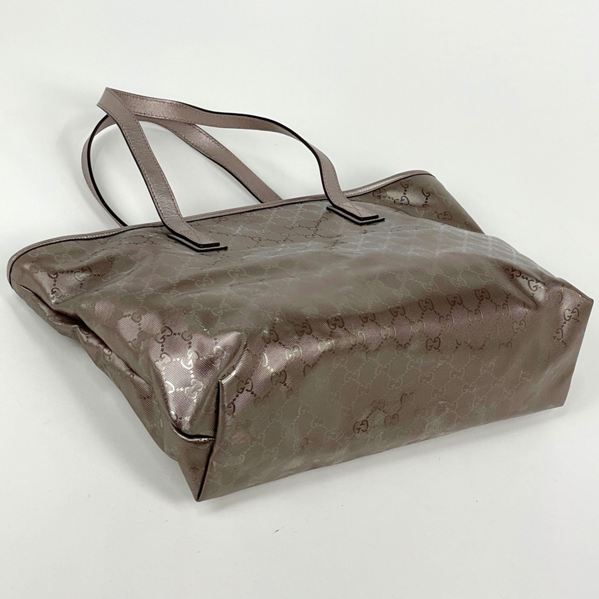 Gucci Pink Coated Canvas Leather Tote Bag (Pre-Owned)