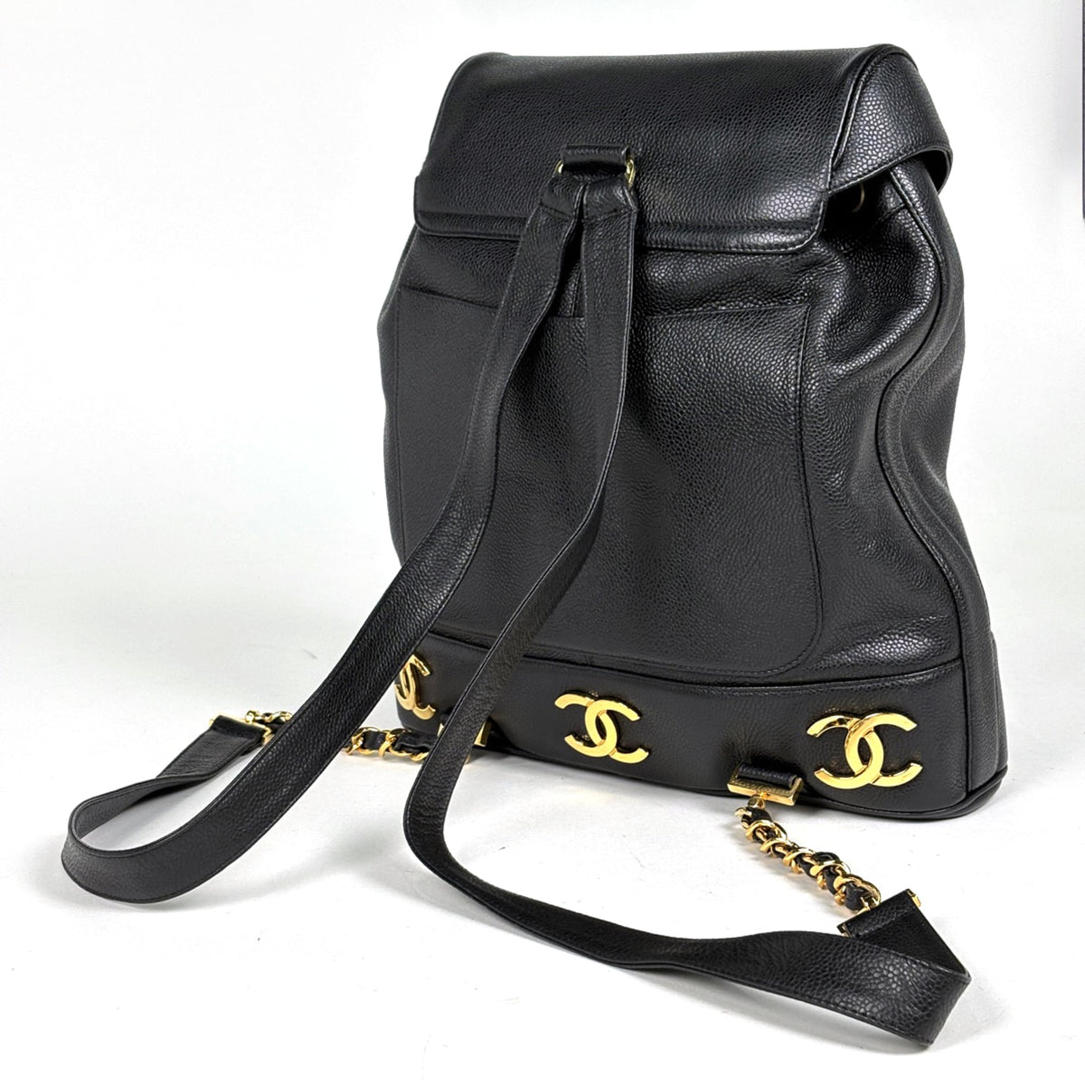 Chanel Black Grained Calfskin Backpack (Pre-Owned)