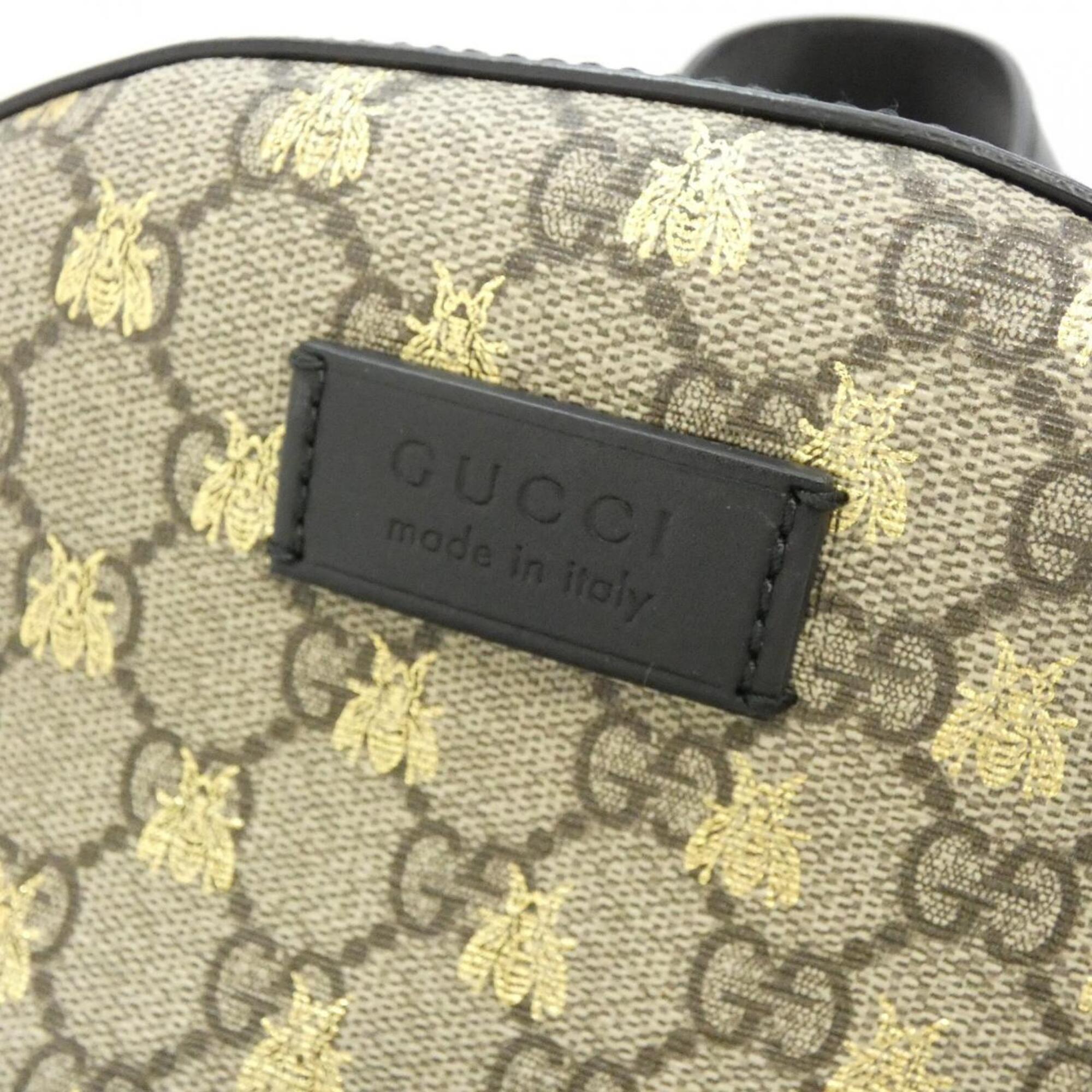 Gucci Beige Black Gg Supreme Backpack (Pre-Owned)