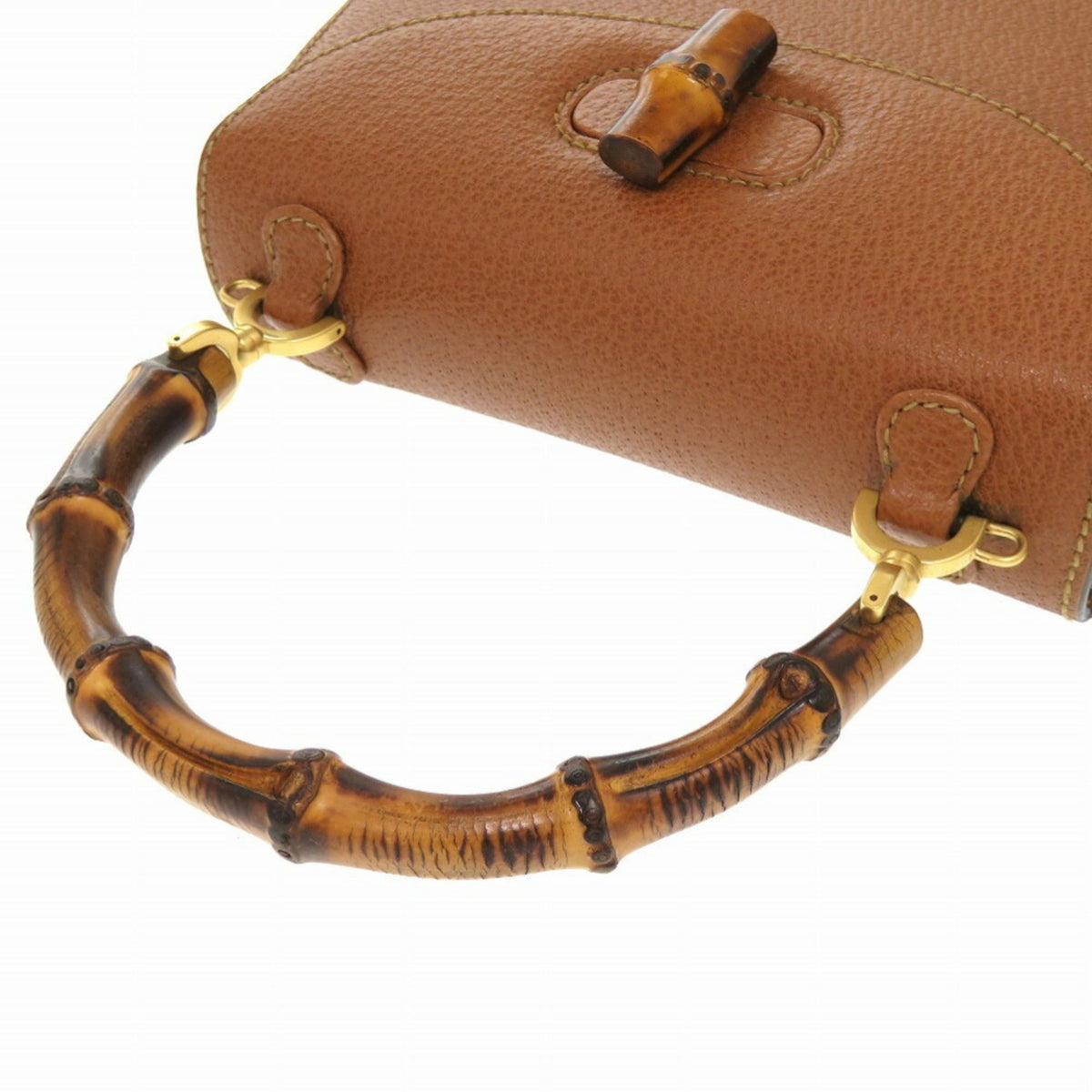 Gucci Brown Bamboo Leather Handbag (Pre-Owned)