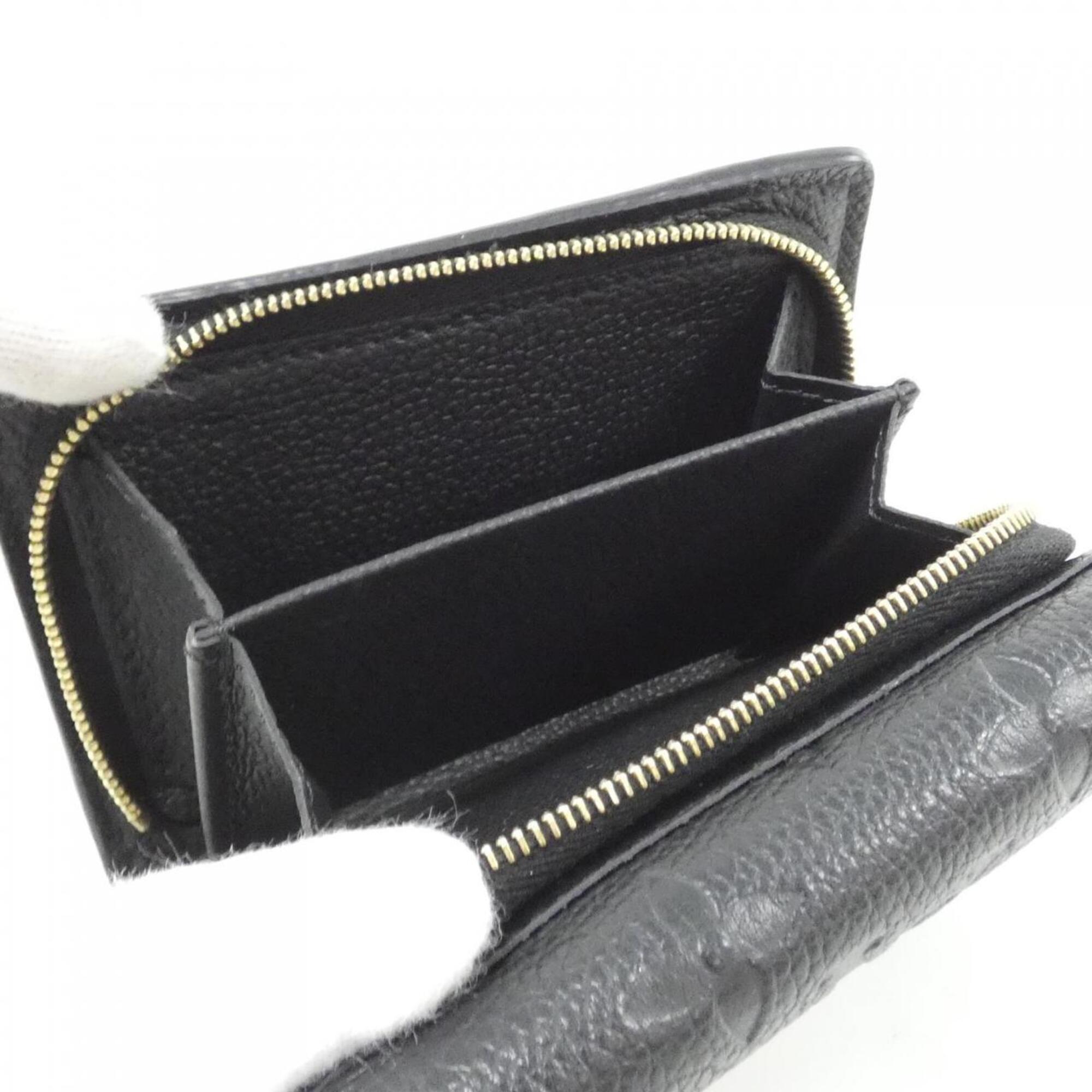 Louis Vuitton Black Leather Wallet (Tri-Fold) (Pre-Owned)