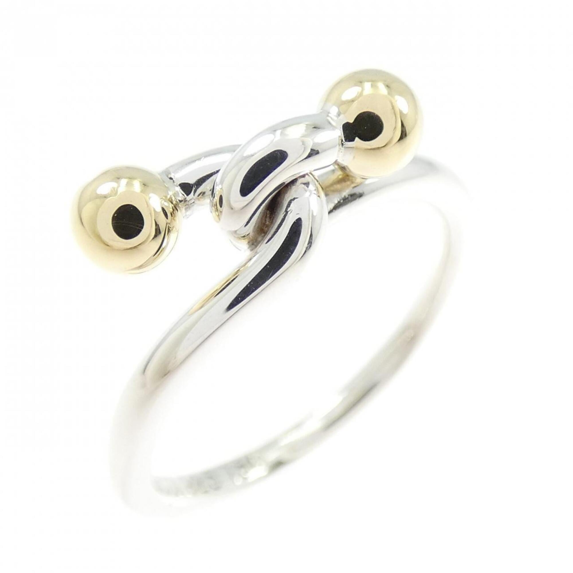 Tiffany Silver Yellow Gold Yellow Gold (18K) Silver 925 Band Ring (Pre-Owned)