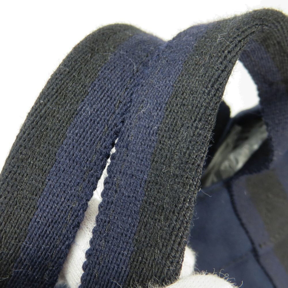 Hermes Black Navy Canvas Tote Bag (Pre-Owned)