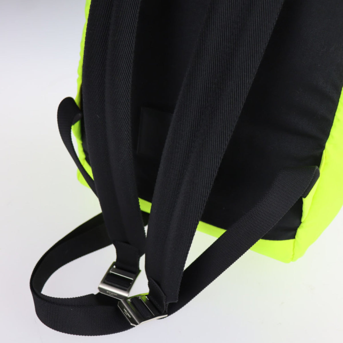 Yves Saint Laurent Black Yellow Nylon Canvas Leather Backpack (Pre-Owned)