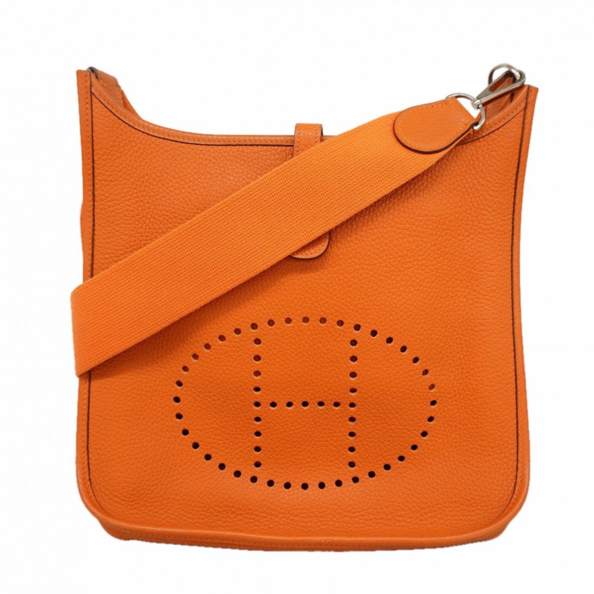 Hermes Orange Taurillon Clemence Leather Shoulder Bag (Pre-Owned)
