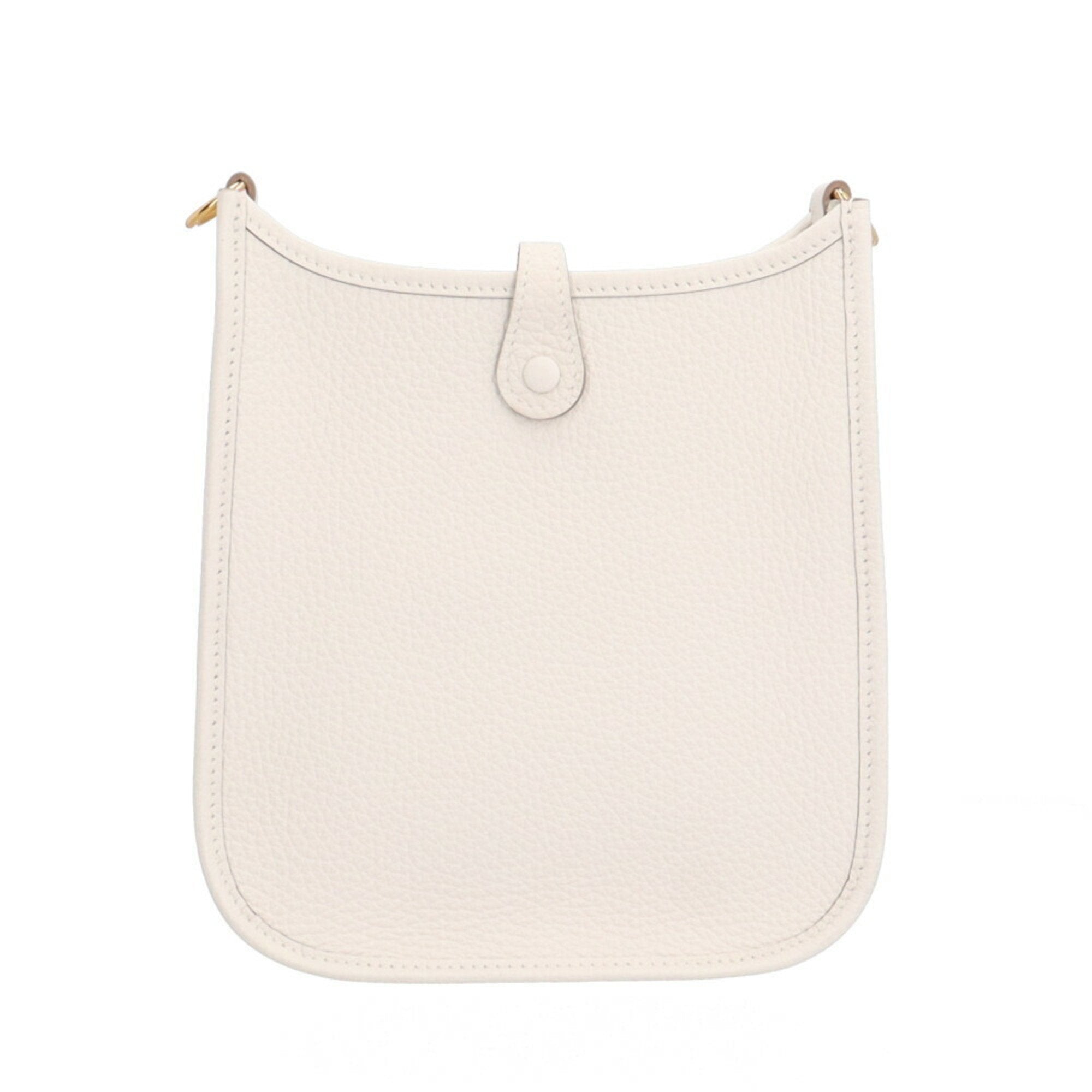 Hermes Evelyne White Leather Shoulder Bag (Pre-Owned)