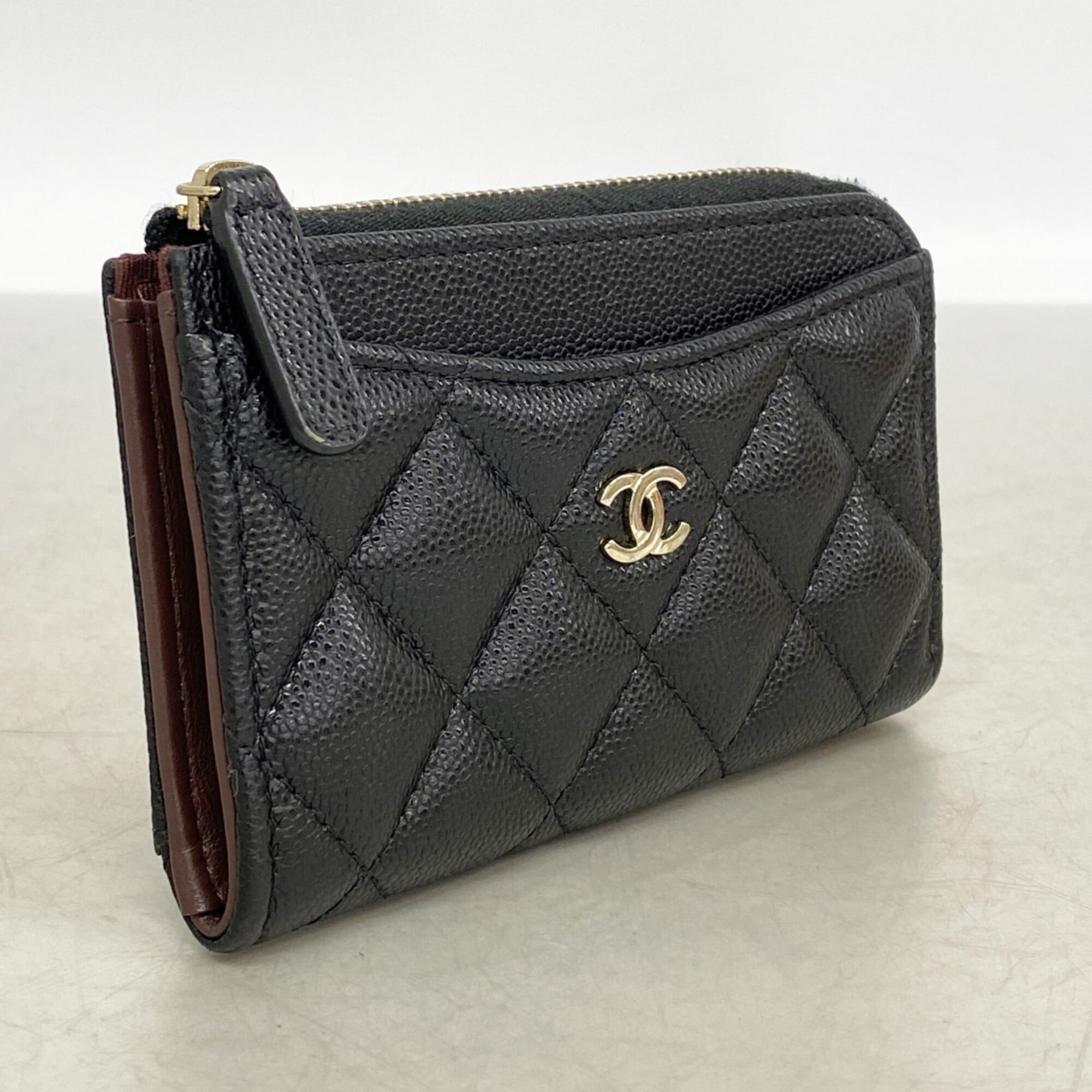 Chanel Black Grained Calfskin Coin Purse/Coin Case (Pre-Owned)