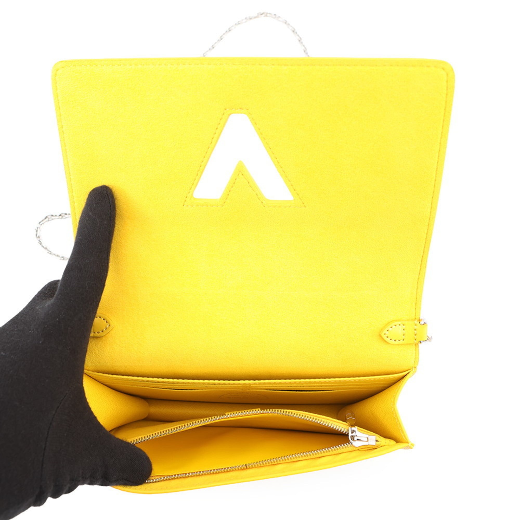 Louis Vuitton Noir Yellow Epi Leather Chain/Shoulder Wallet (Pre-Owned)