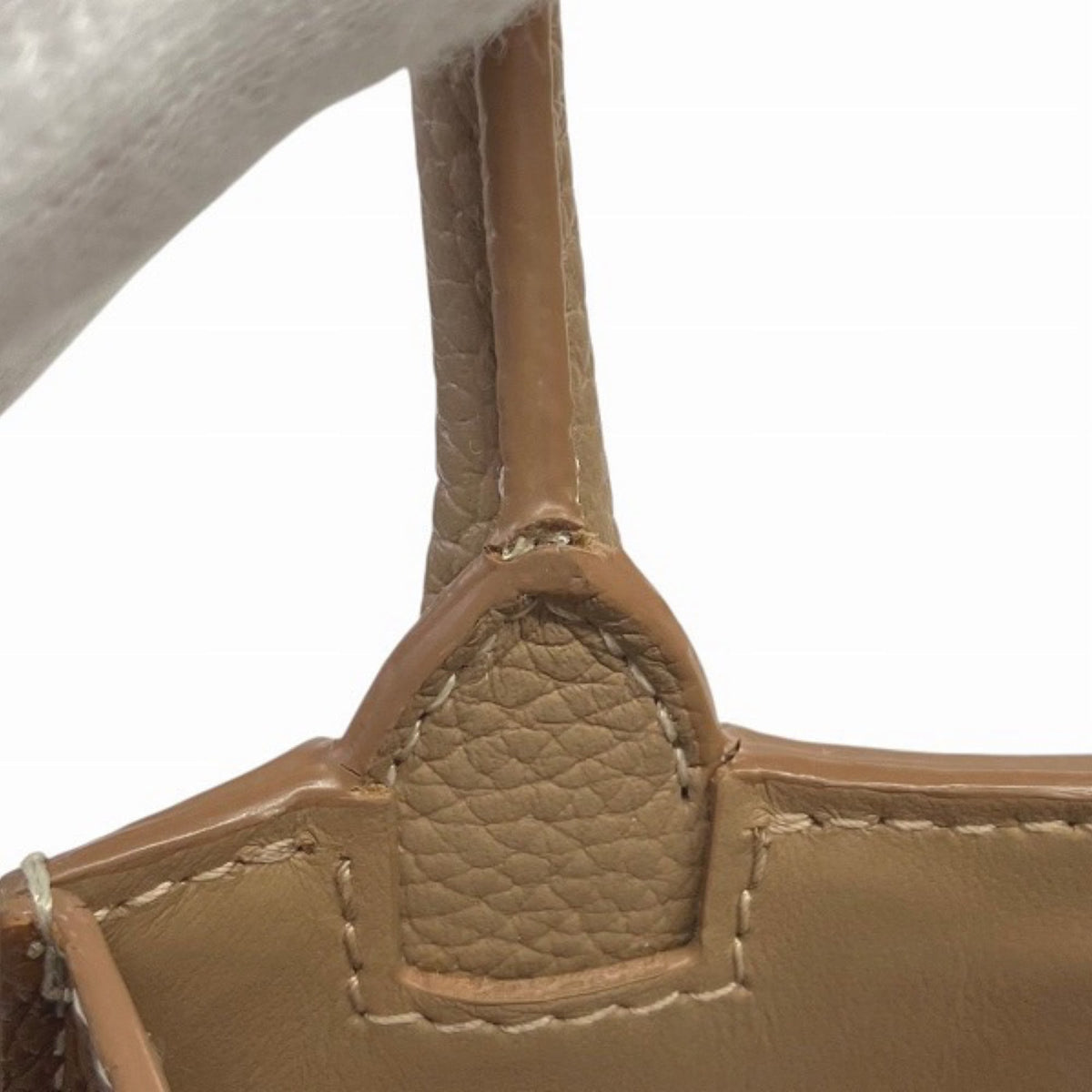 Burberry Beige Ivory Leather Shoulder Bag Tote Bag (Pre-Owned)