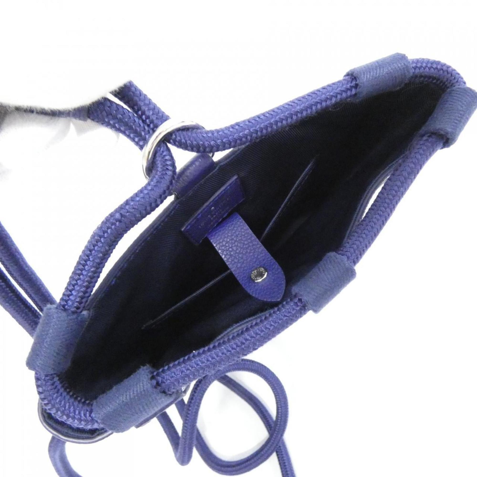 Louis Vuitton Monogram Blue Leather Shoulder Bag (Pre-Owned)