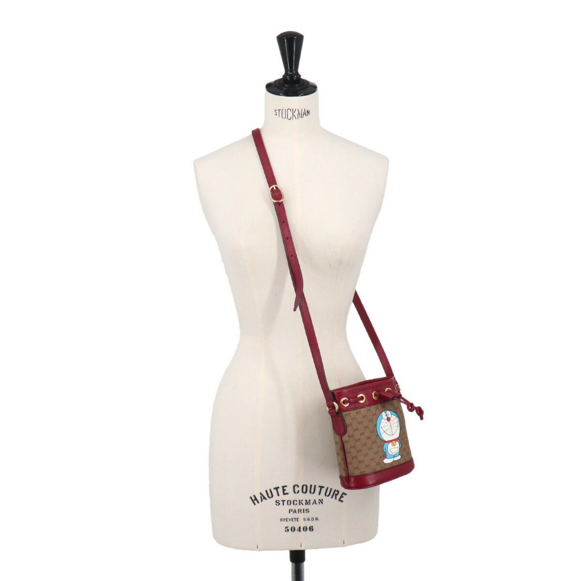 Gucci Brown Red Color Gg Supreme Leather Handbag Shoulder Bag (Pre-Owned)