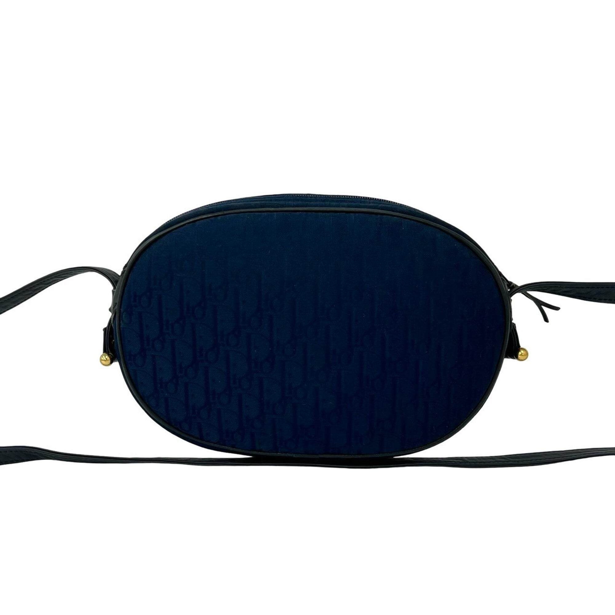 Christian Dior Navy Canvas Leather Pochette Shoulder Bag (Pre-Owned)