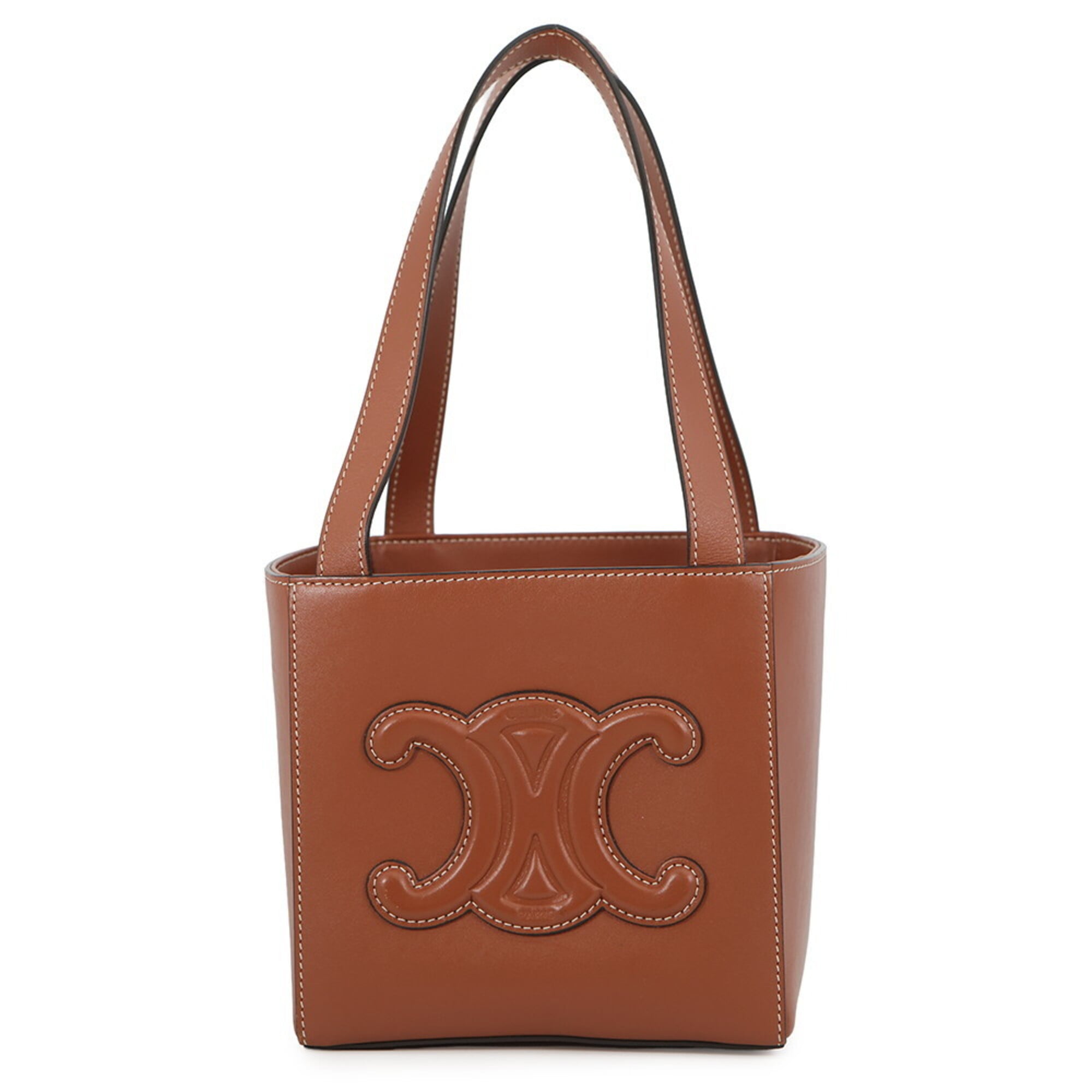Celine Beige Brown Brown Leather Handbag (Pre-Owned)