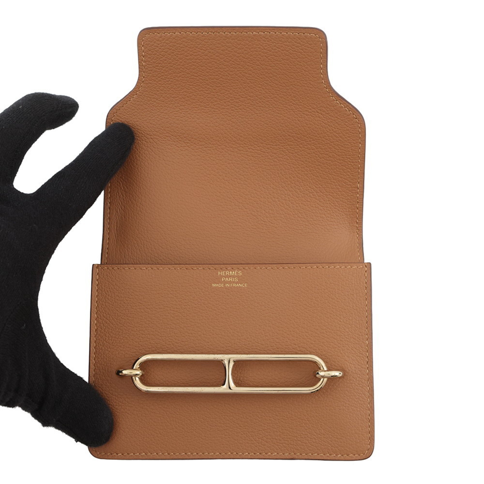 Hermes Beige Vert Coin Purse/Coin Case (Pre-Owned)