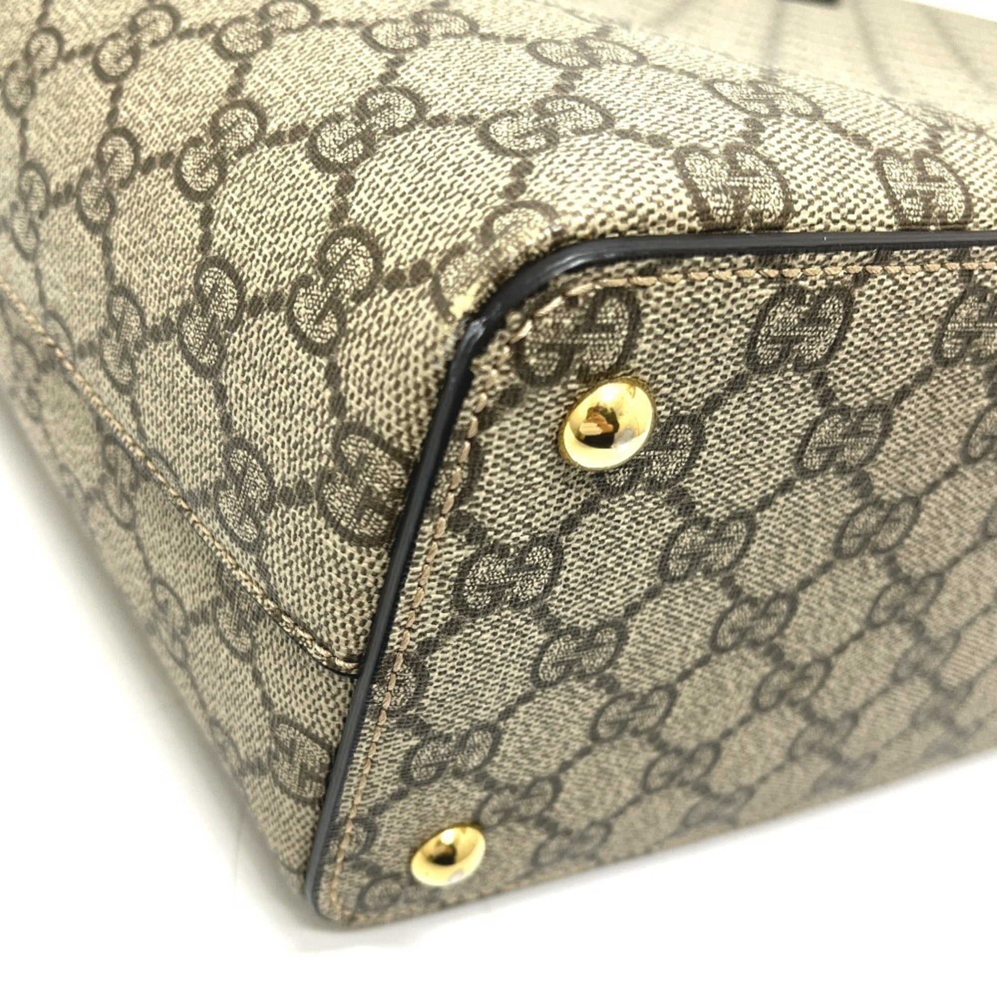 Gucci Beige Gg Canvas Handbag Shopping Bag Tote Bag (Pre-Owned)