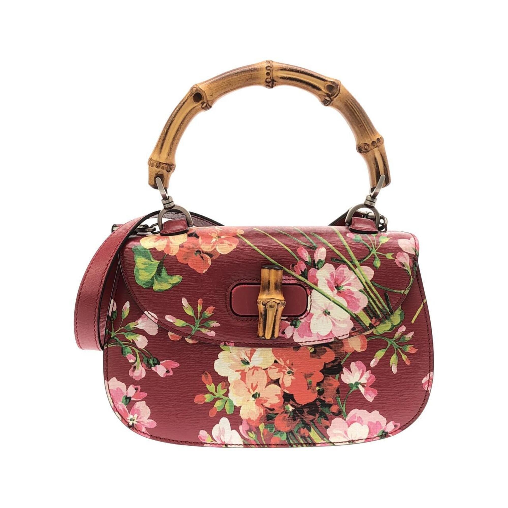 Gucci Red Color Leather Handbag (Pre-Owned)