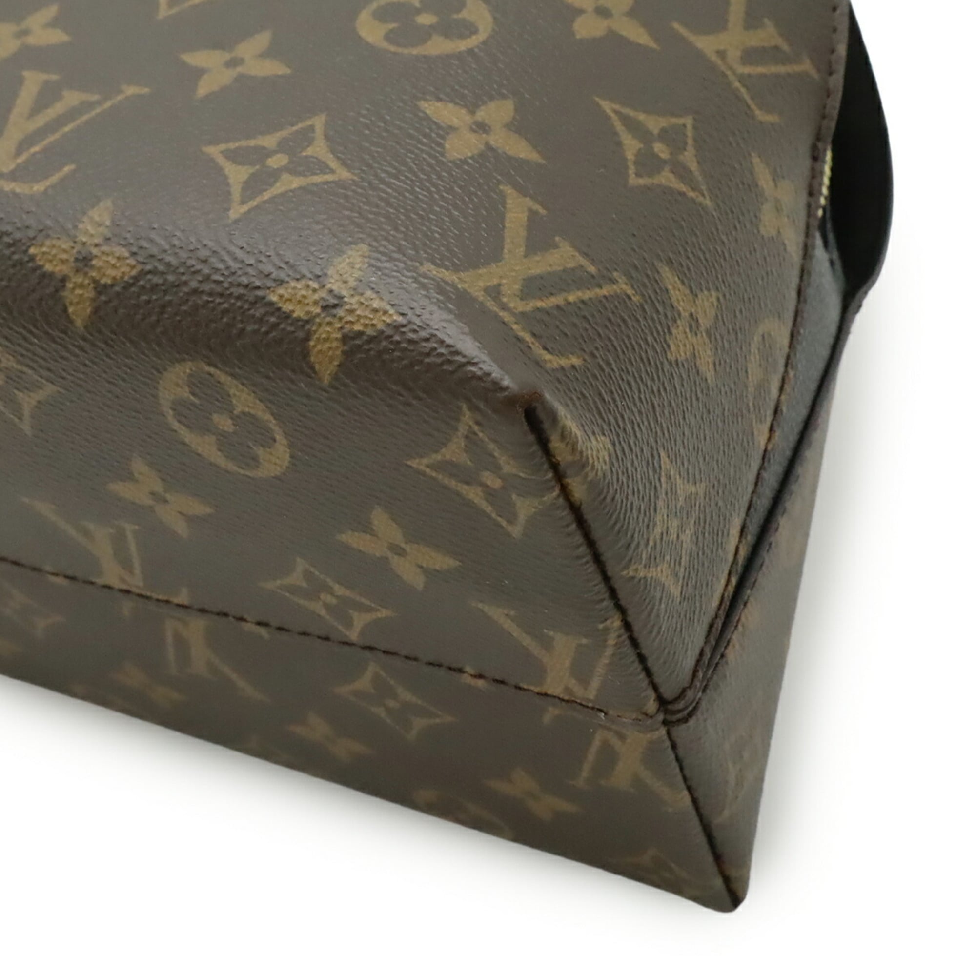 Louis Vuitton Noir Monogram Canvas Leather Handbag Shoulder Bag (Pre-Owned)