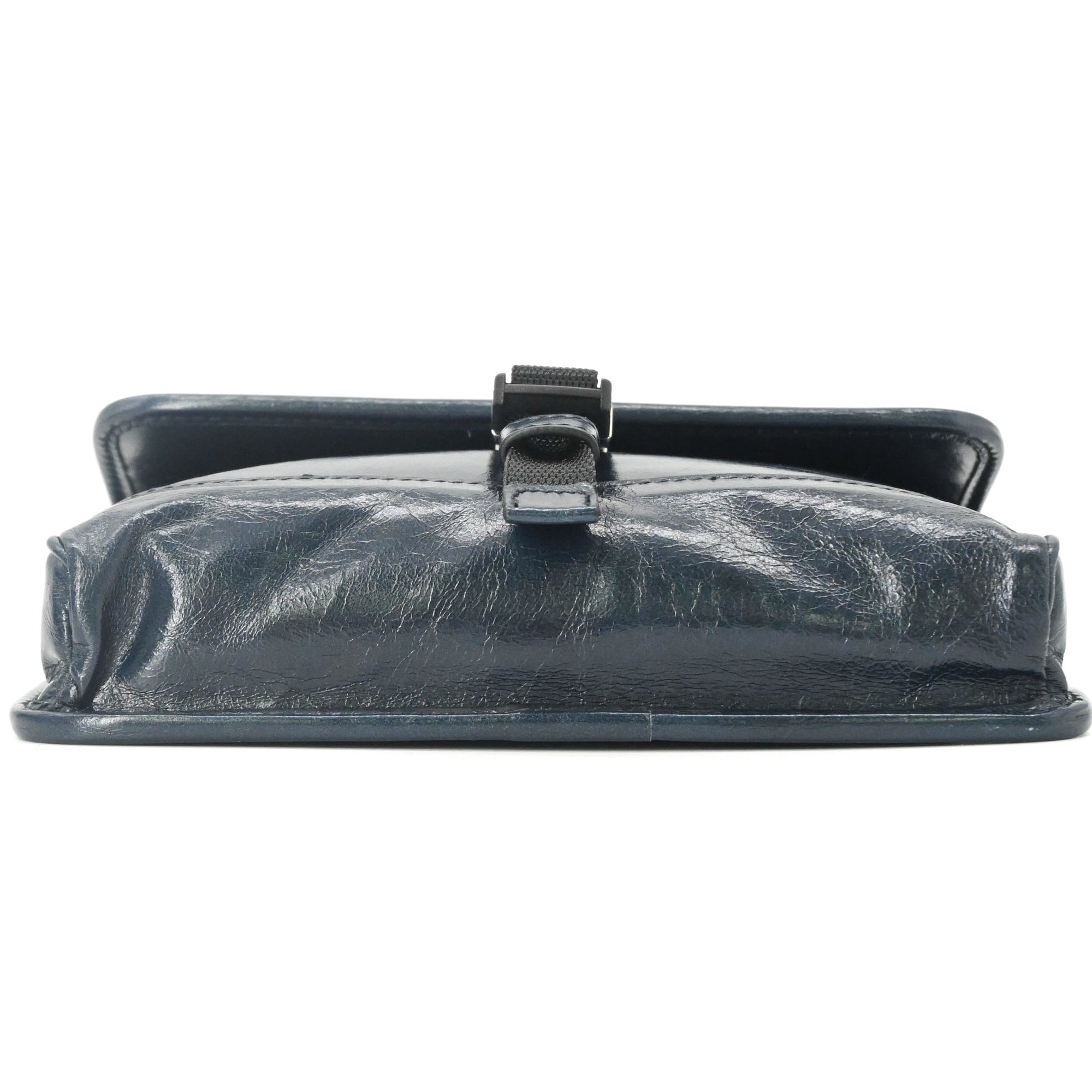 Prada Navy Leather Shoulder Bag Sling Bag (Pre-Owned)