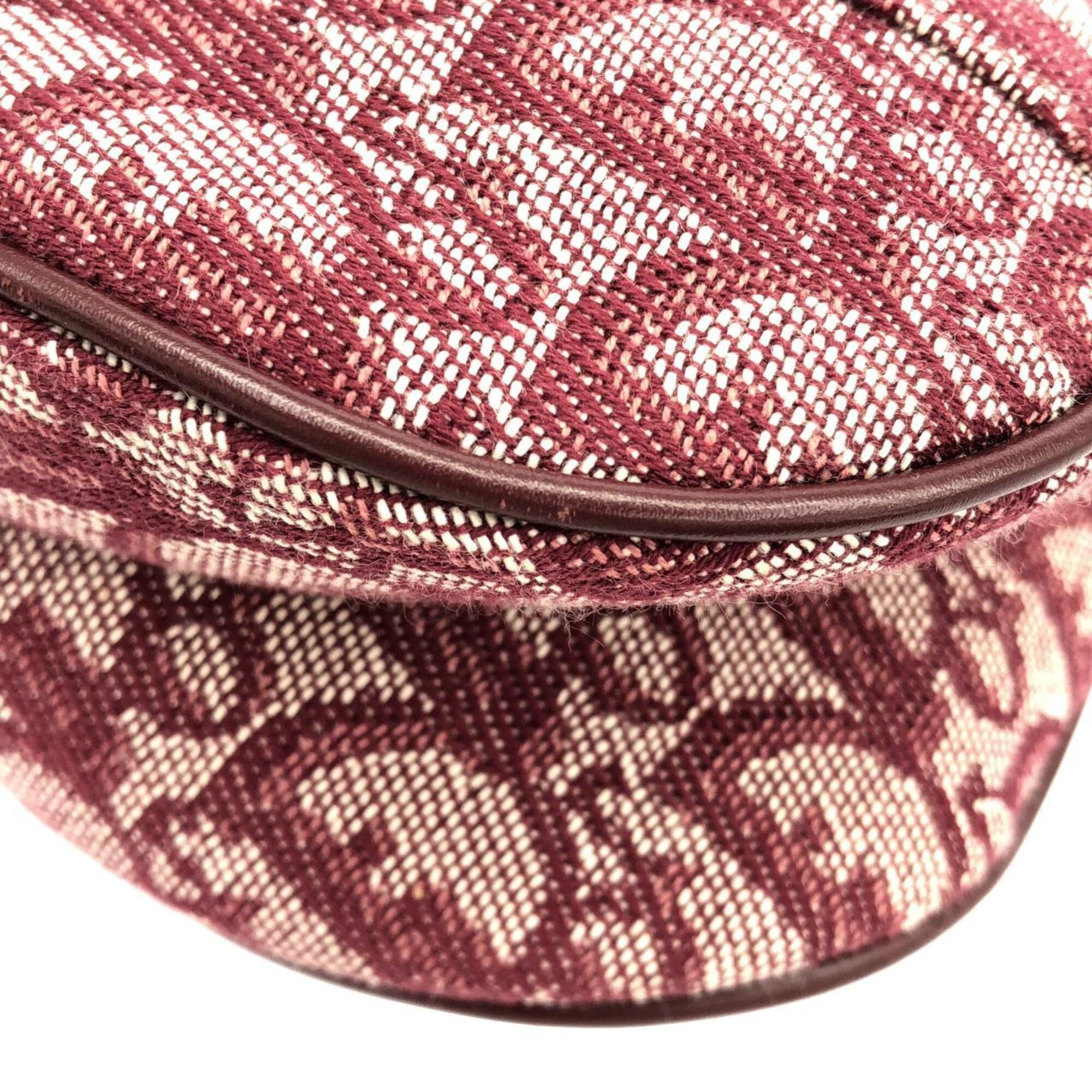 Christian Dior Bordeaux Canvas Shoulder Bag (Pre-Owned)