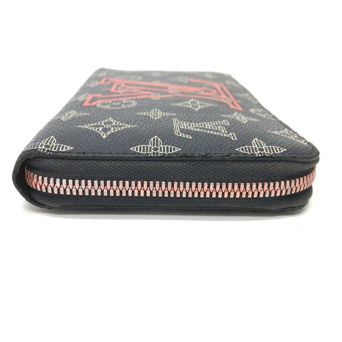 Louis Vuitton Black Navy Red Color Canvas Long Wallet (Bi-Fold) (Pre-Owned)