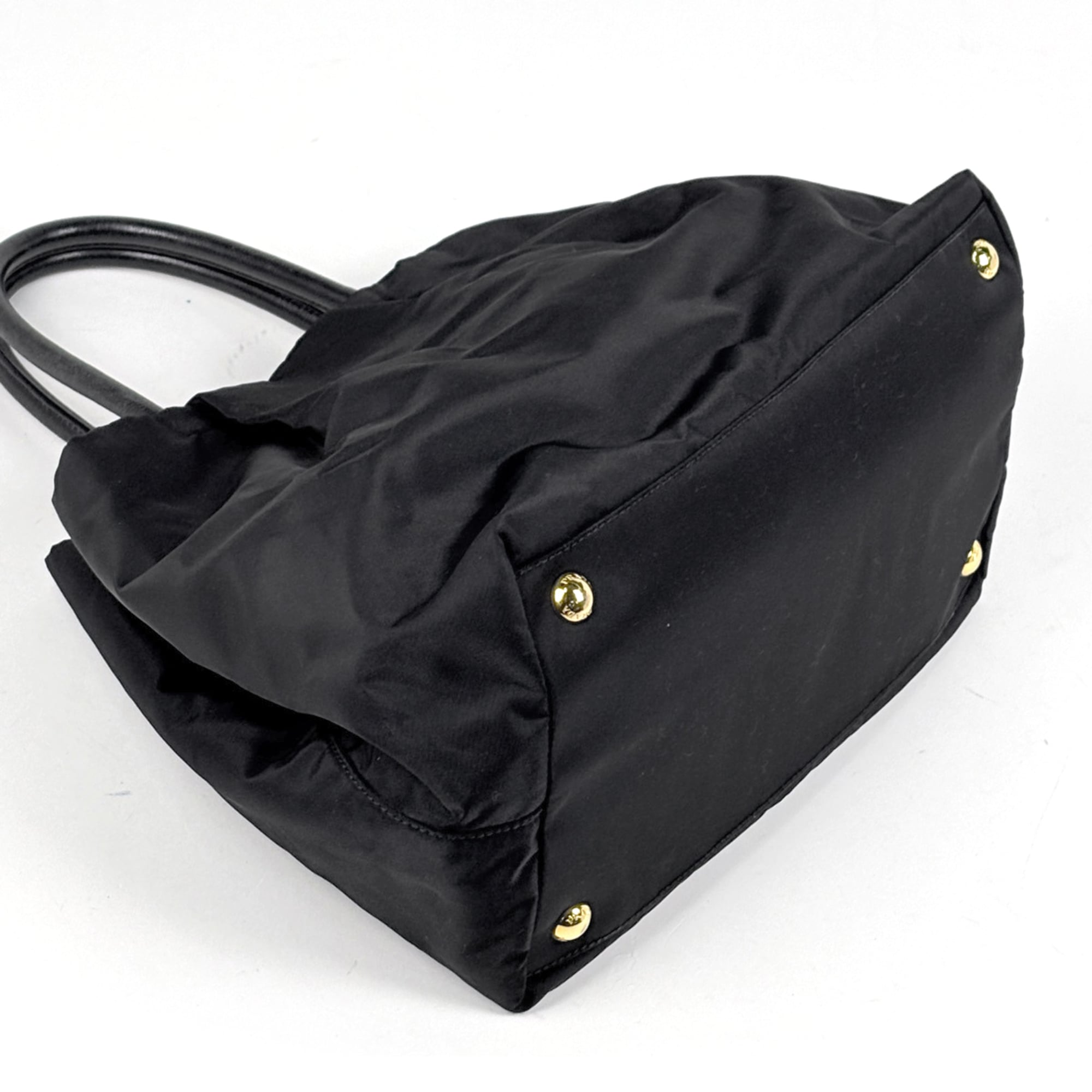 Prada Black Leather Handbag Tote Bag (Pre-Owned)