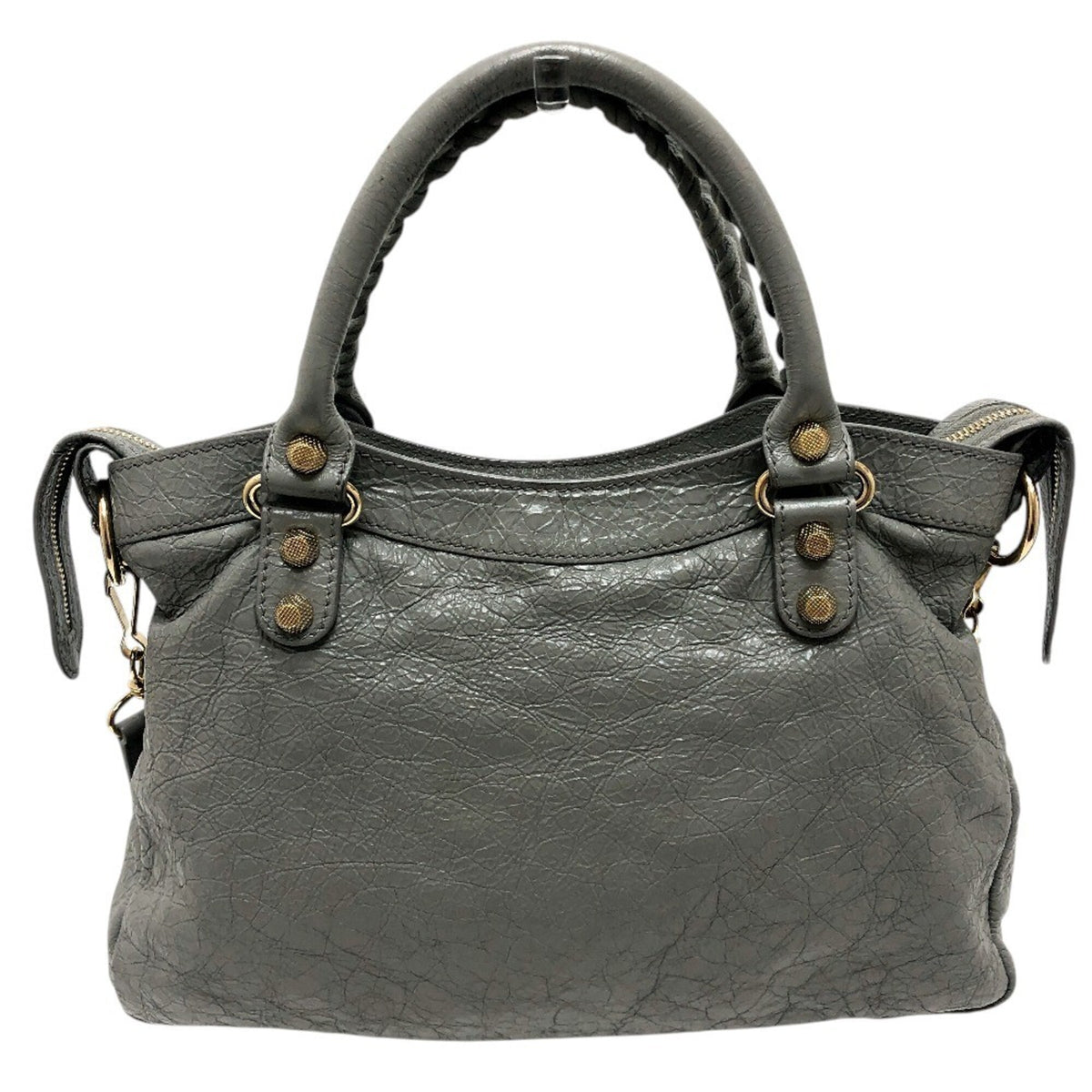Balenciaga Gray Leather Handbag Shoulder Bag (Pre-Owned)