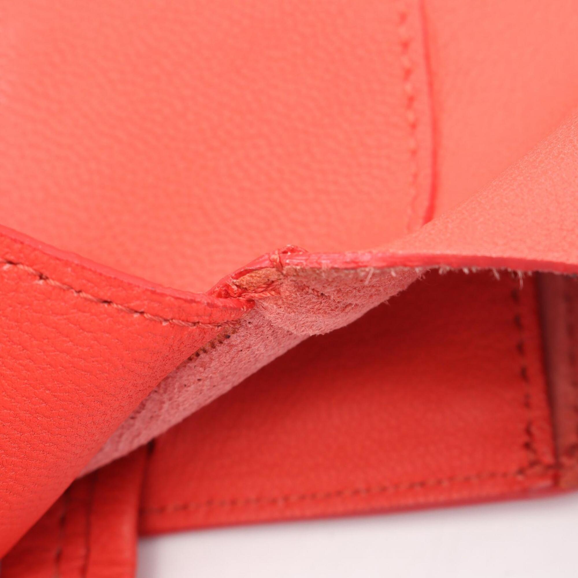 Celine Cabas Red Color Leather Handbag Tote Bag (Pre-Owned)