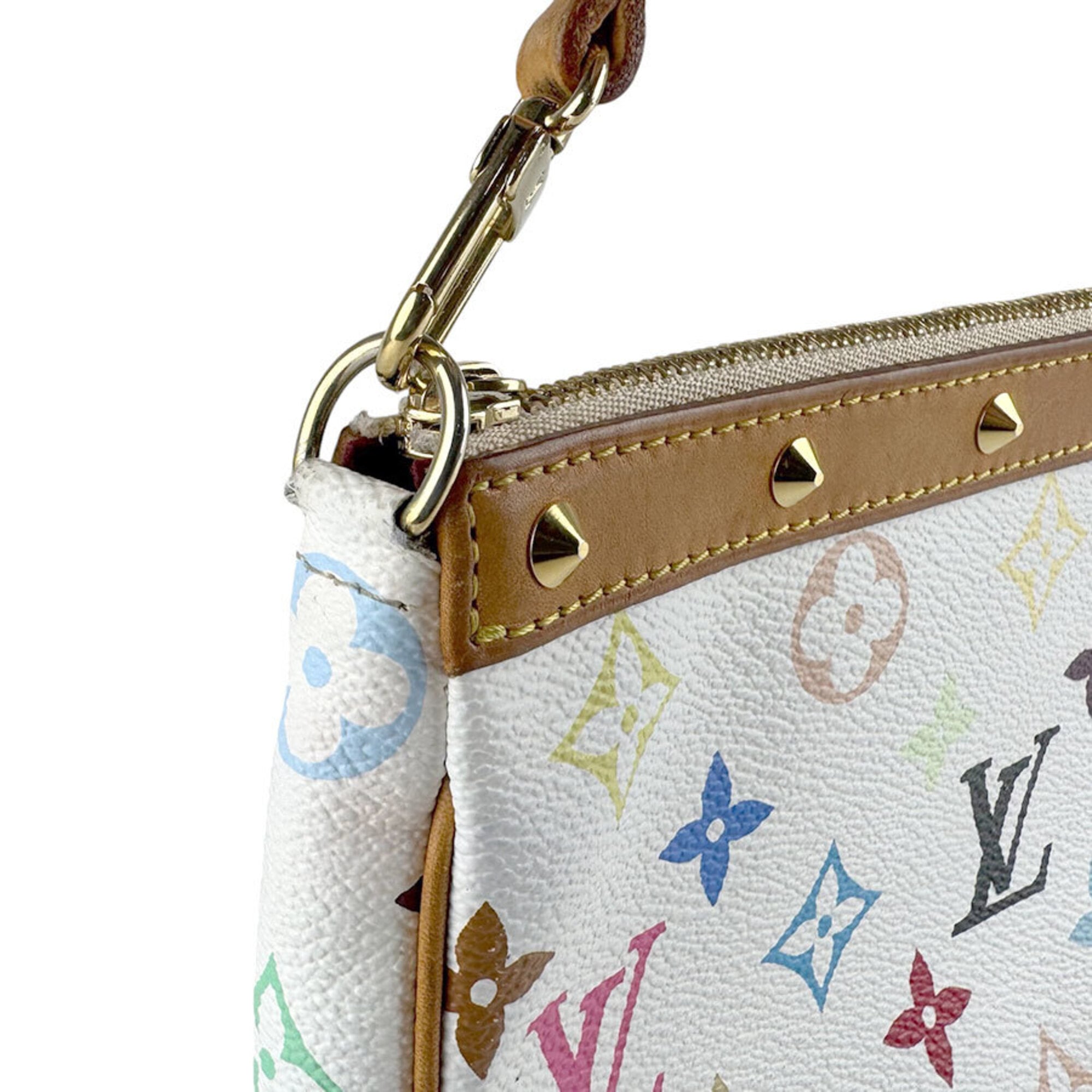 Louis Vuitton Blanc Multi-Color Monogram Multicolore Handbag Pochette (Pre-Owned)