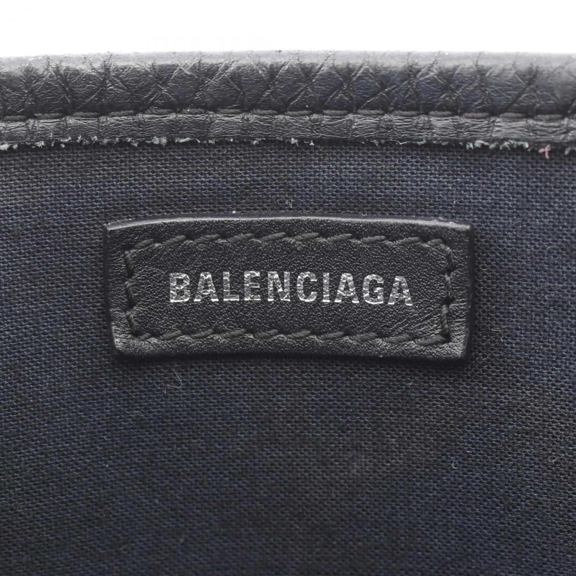 Balenciaga Black Coated Canvas Handbag Pouch (Pre-Owned)
