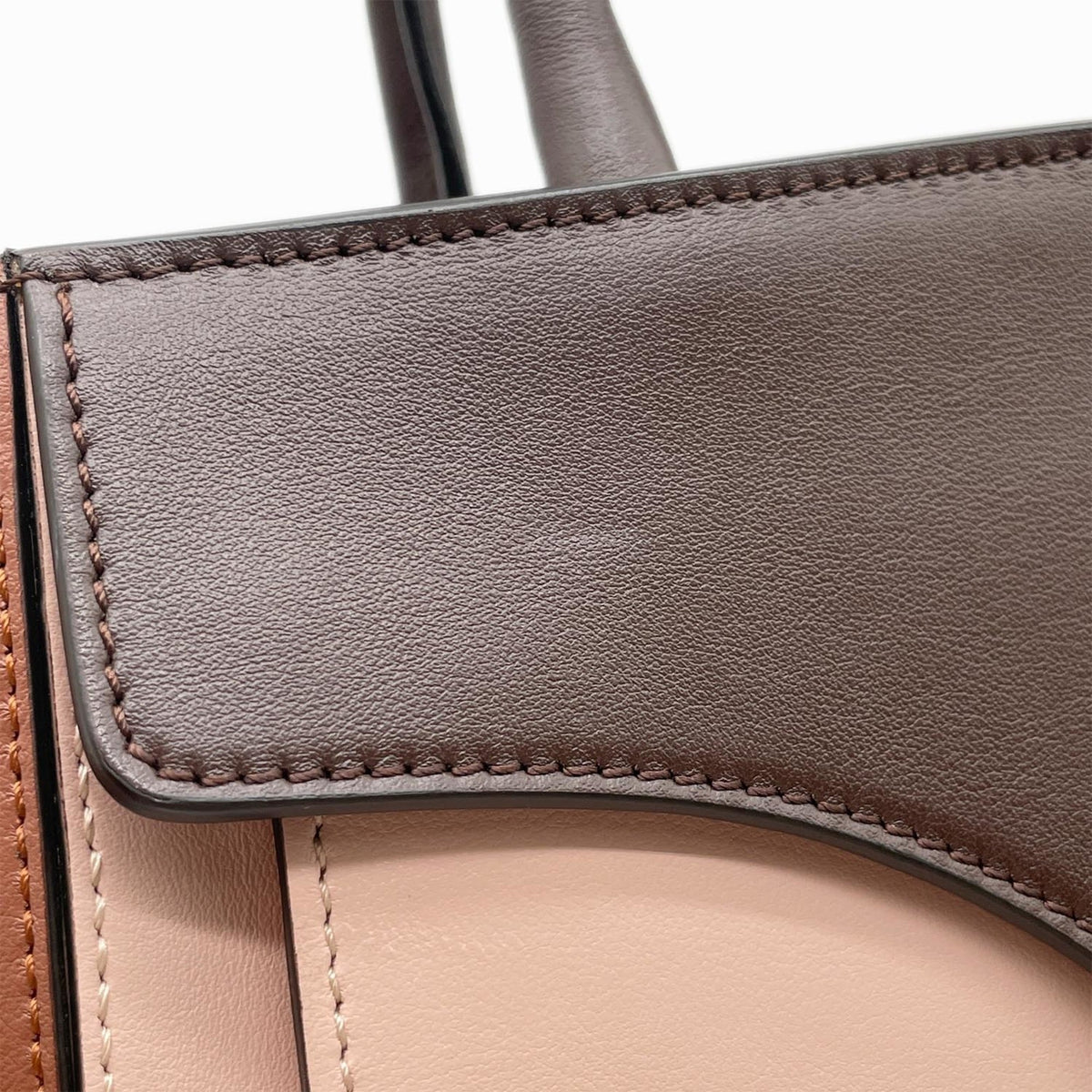 Tod's Beige Brown Pink Leather Handbag Shoulder Bag (Pre-Owned)