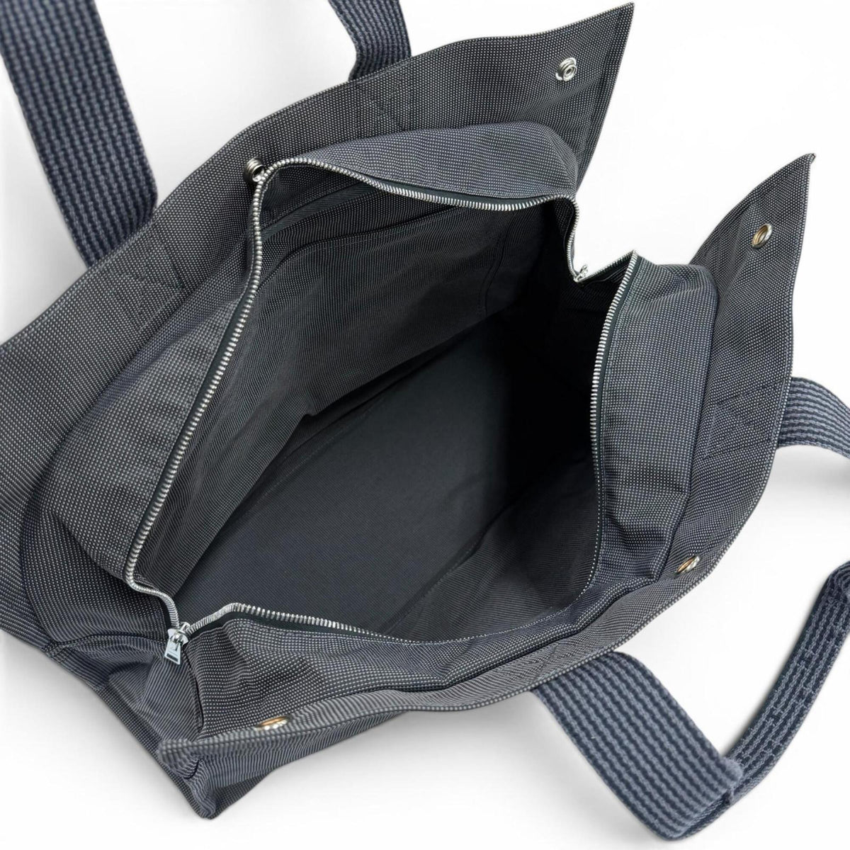 Hermes Gray Polyamide Polyester Handbag Tote Bag (Pre-Owned)