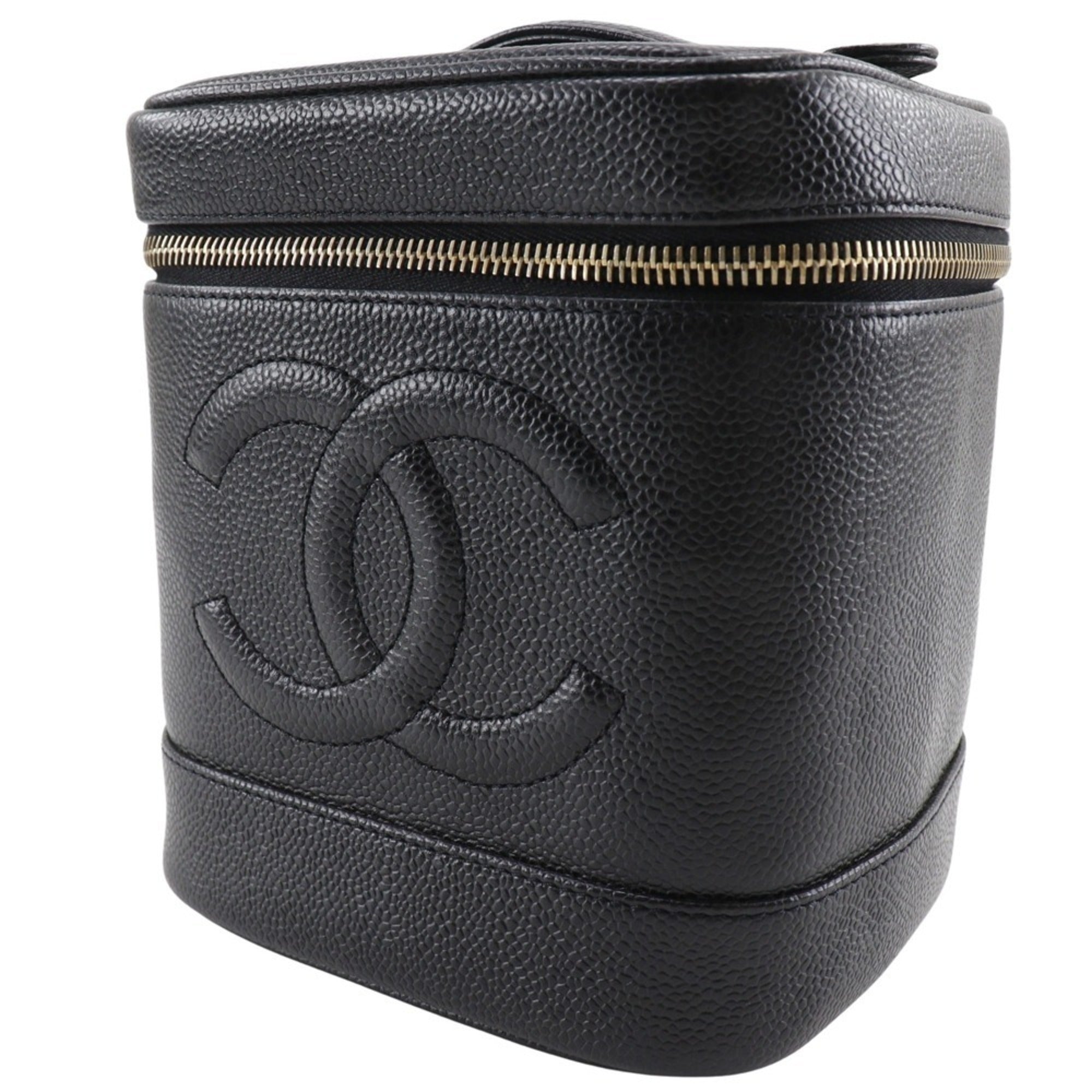 Chanel Black Caviar Leather Handbag Pouch (Pre-Owned)