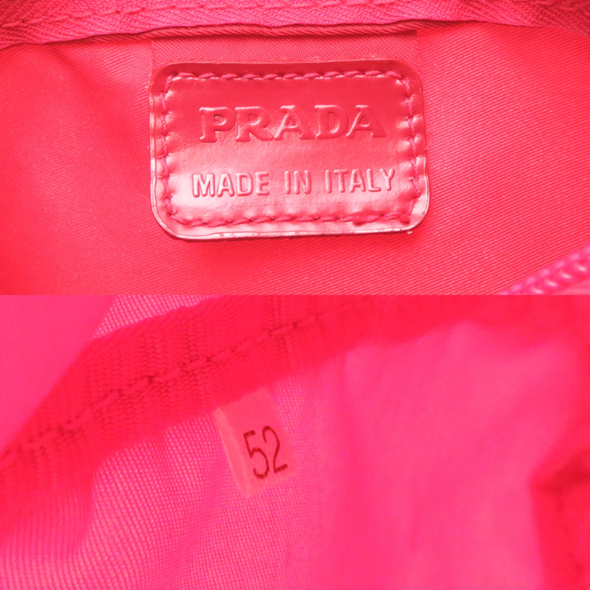 Prada Red Color Nylon Pouch (Pre-Owned)