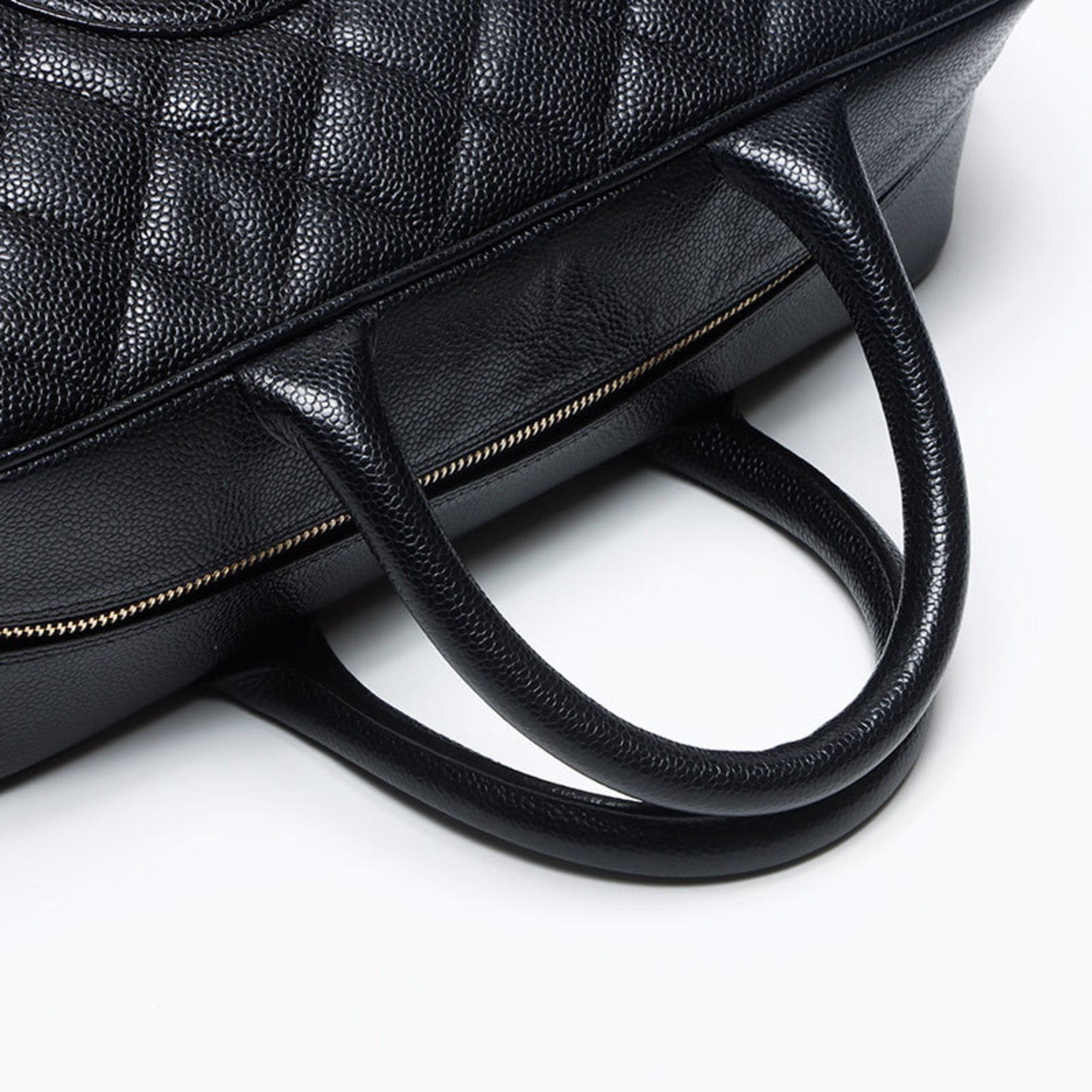 Chanel Black Grained Calfskin Boston Bag (Pre-Owned)