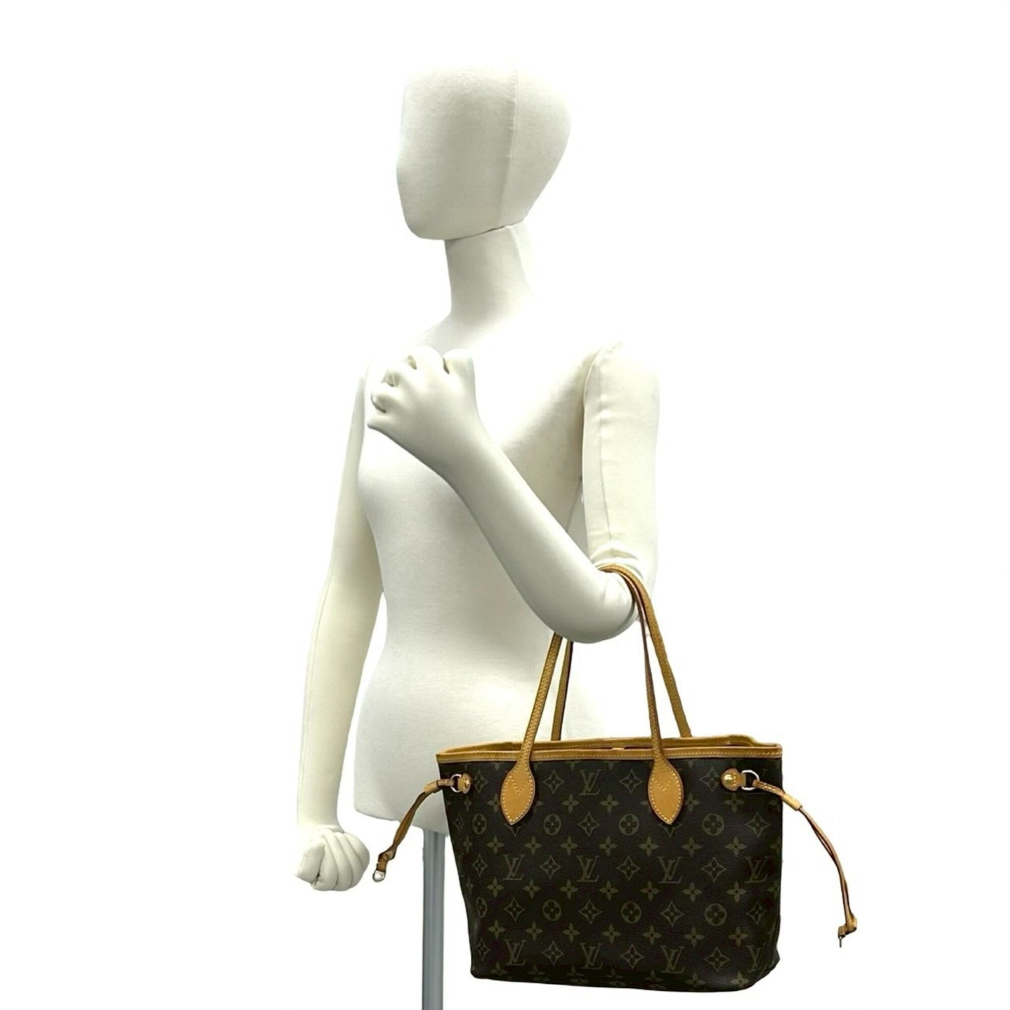 Louis Vuitton Brown Leather Pvc Handbag Tote Bag (Pre-Owned)