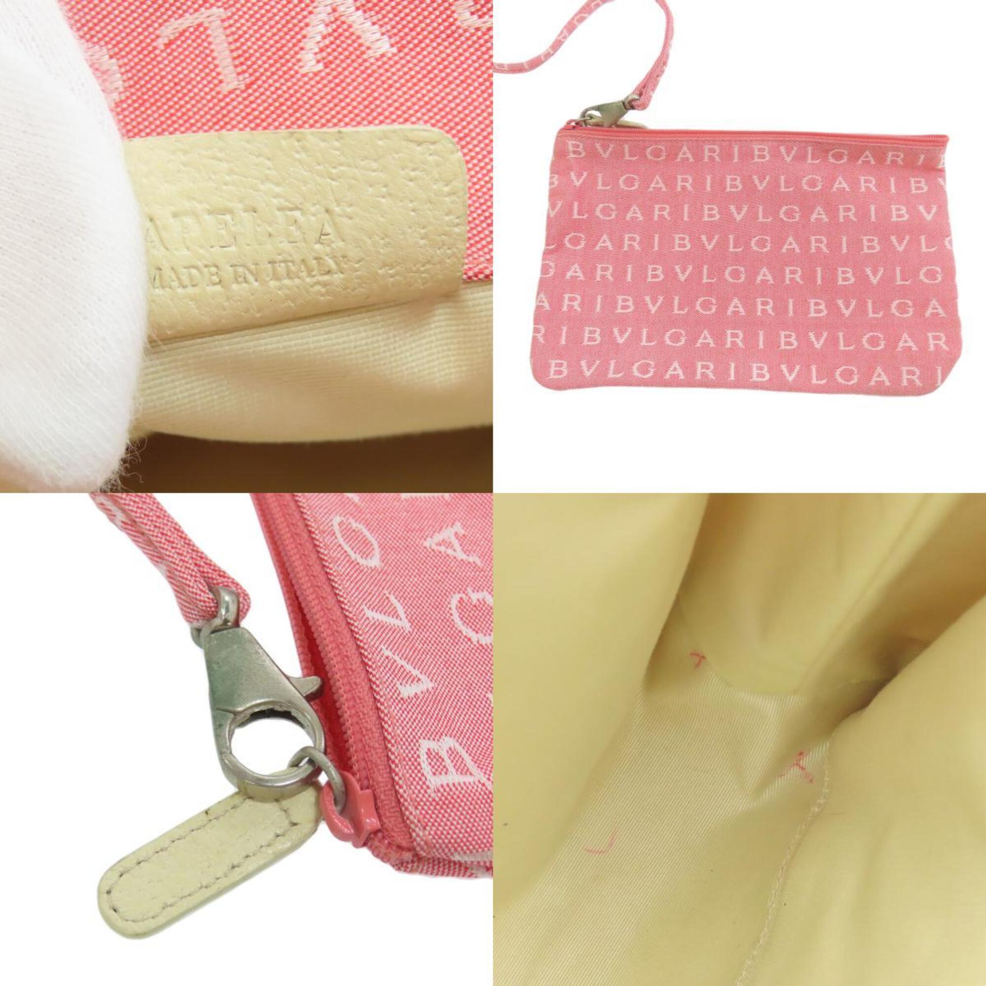 Bvlgari Logomania Pink Canvas Tote Bag (Pre-Owned)