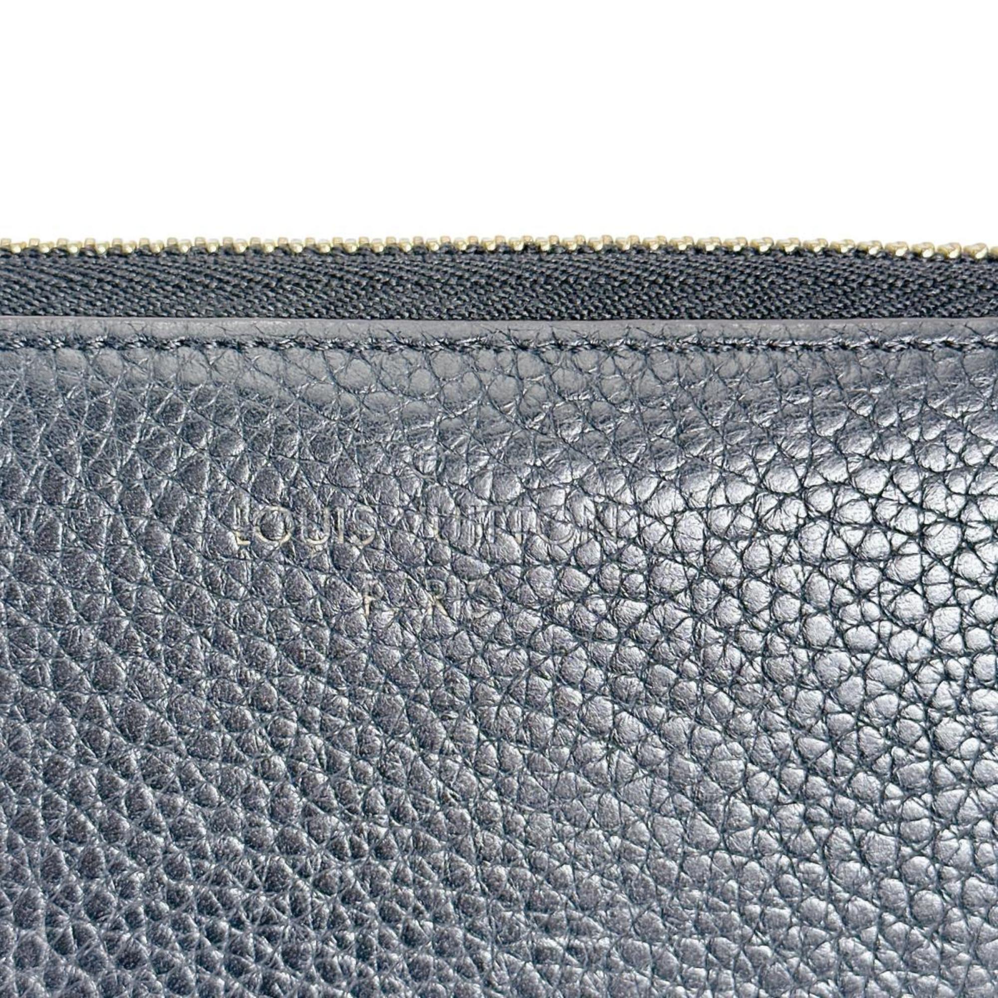 Louis Vuitton Black Noir Leather Long Wallet (Bi-Fold) (Pre-Owned)