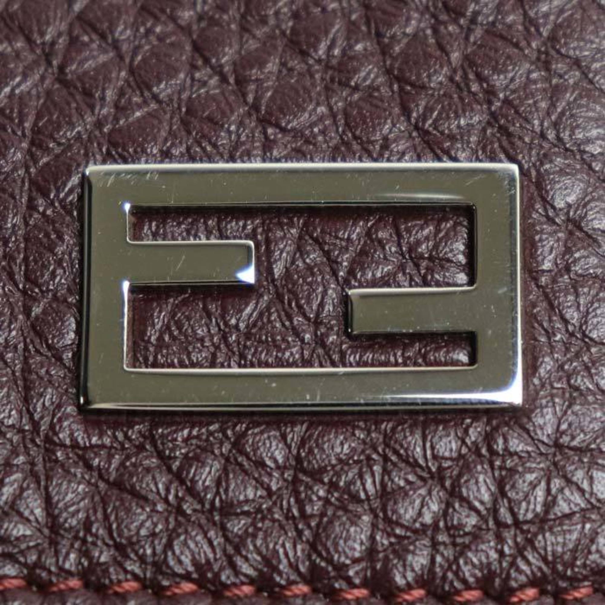 Fendi Bordeaux Leather Wallet (Tri-Fold) (Pre-Owned)