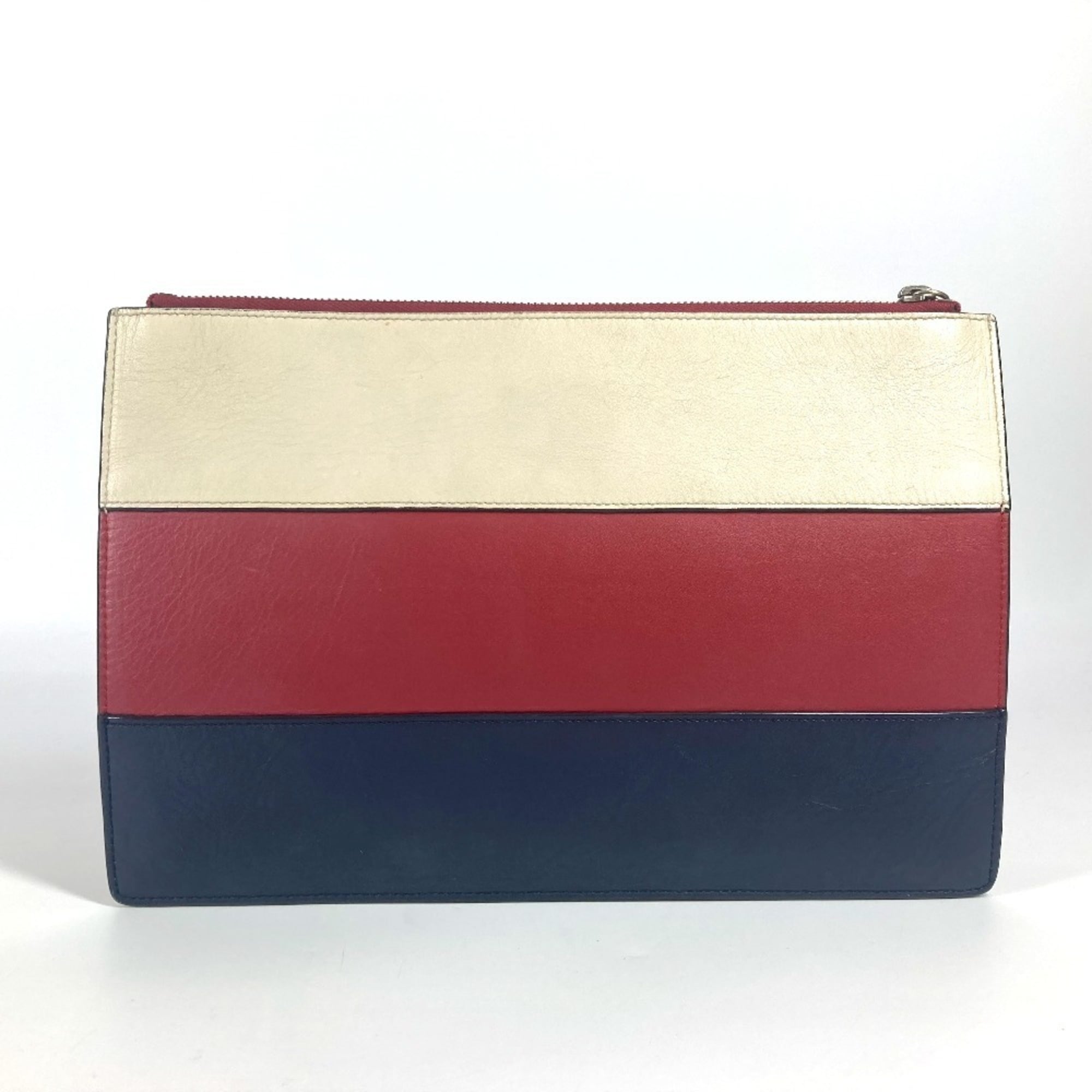 Gucci Navy Red Color Rhinestone Clutch Bag Pouch (Pre-Owned)