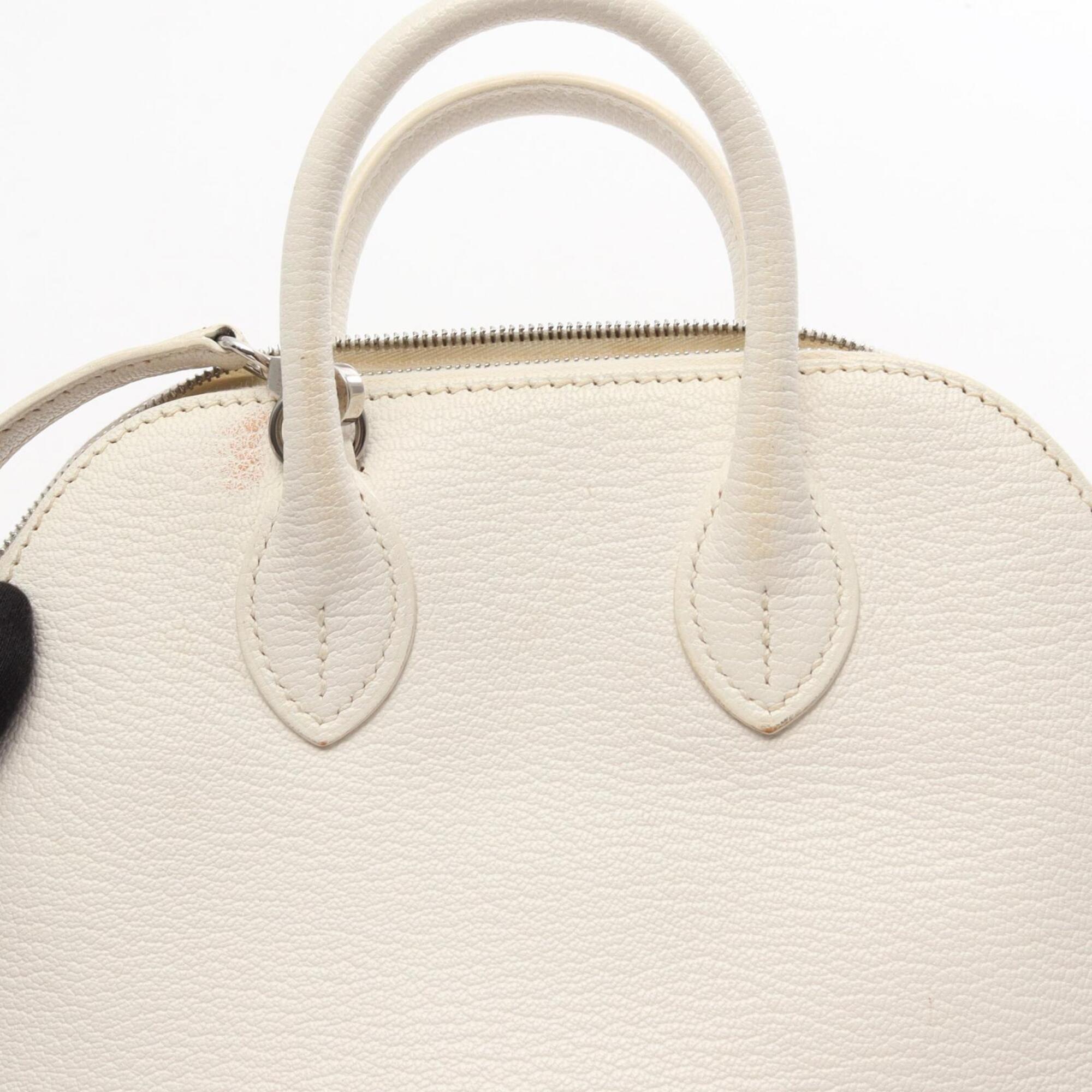 Hermes White Chevre Leather Handbag (Pre-Owned)